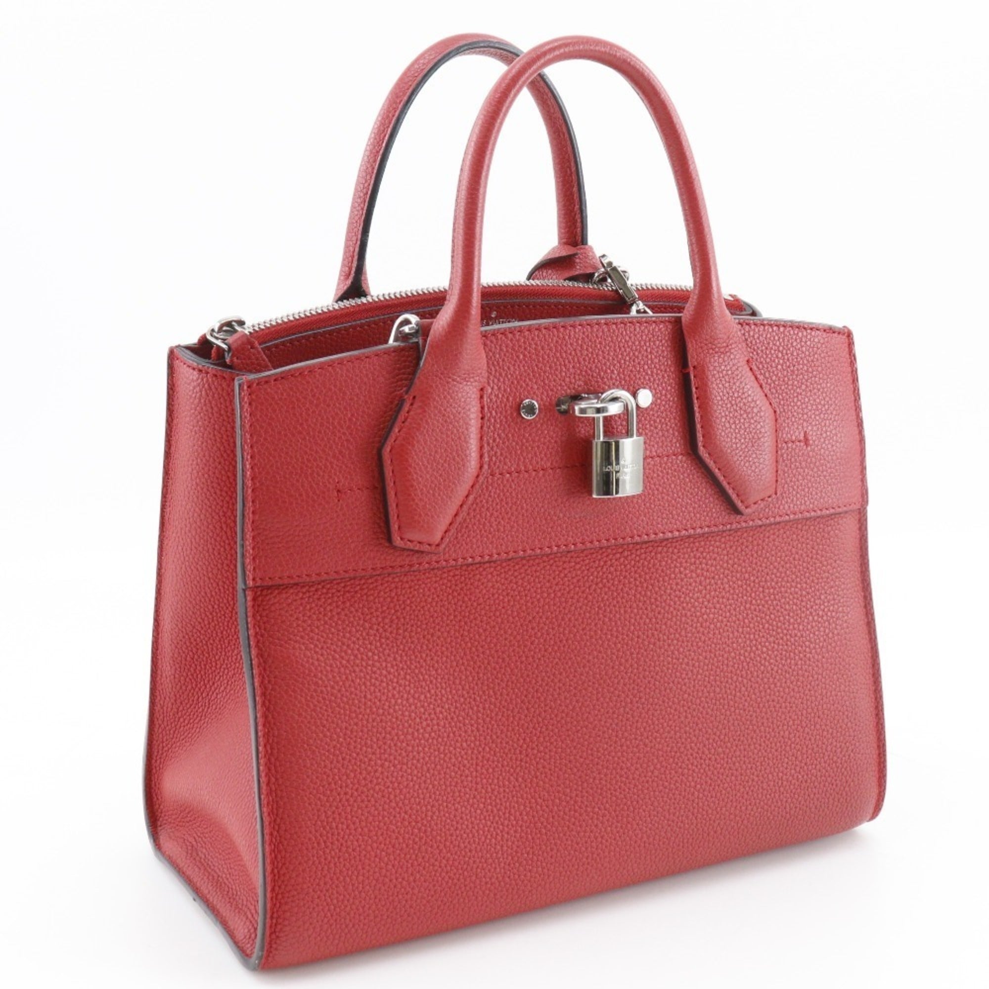 Louis Vuitton Red Color Rouge Leather Handbag Shoulder Bag (Pre-Owned)