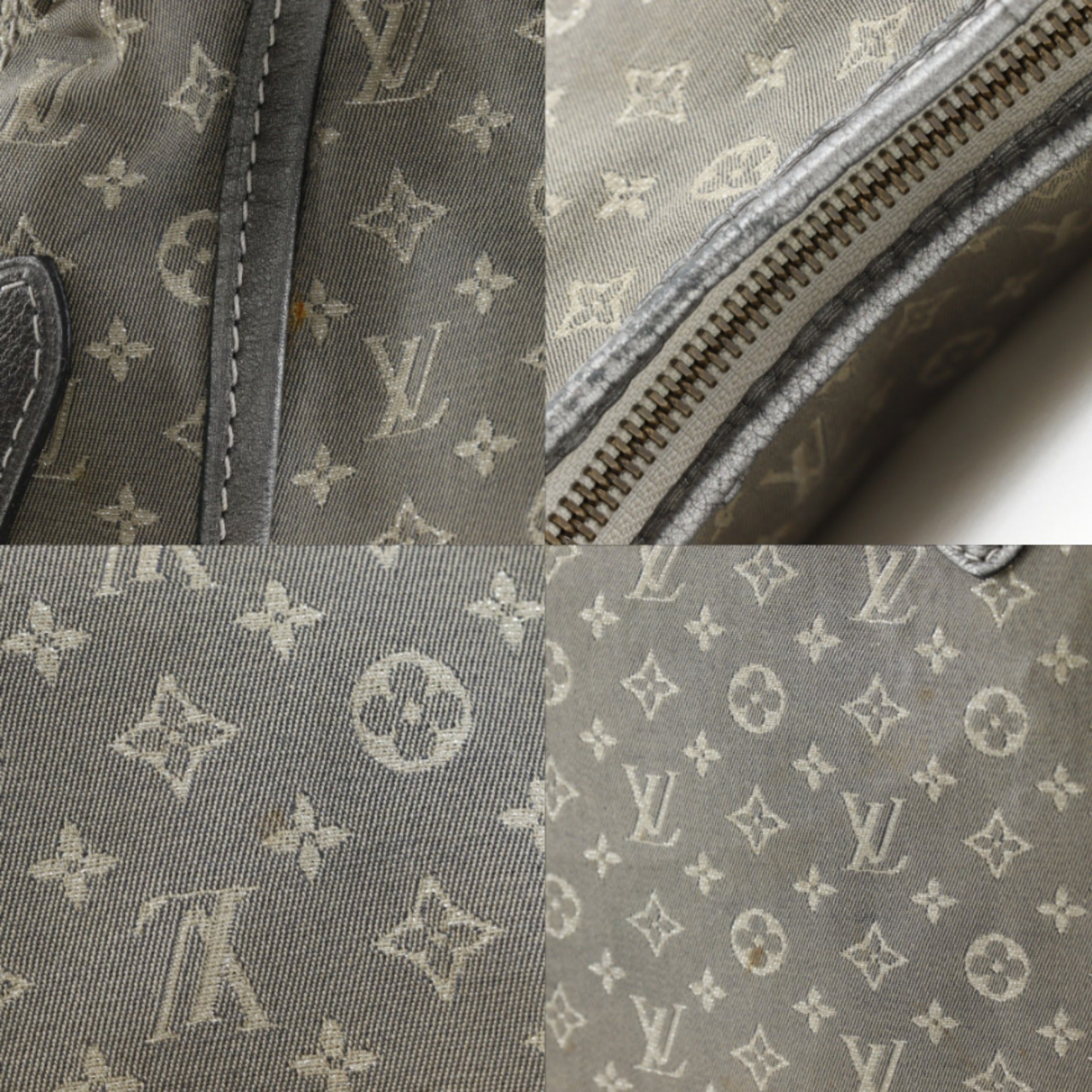 Louis Vuitton Gray Platine Monogram Mini Lin Handbag Shoulder Bag (Pre-Owned)