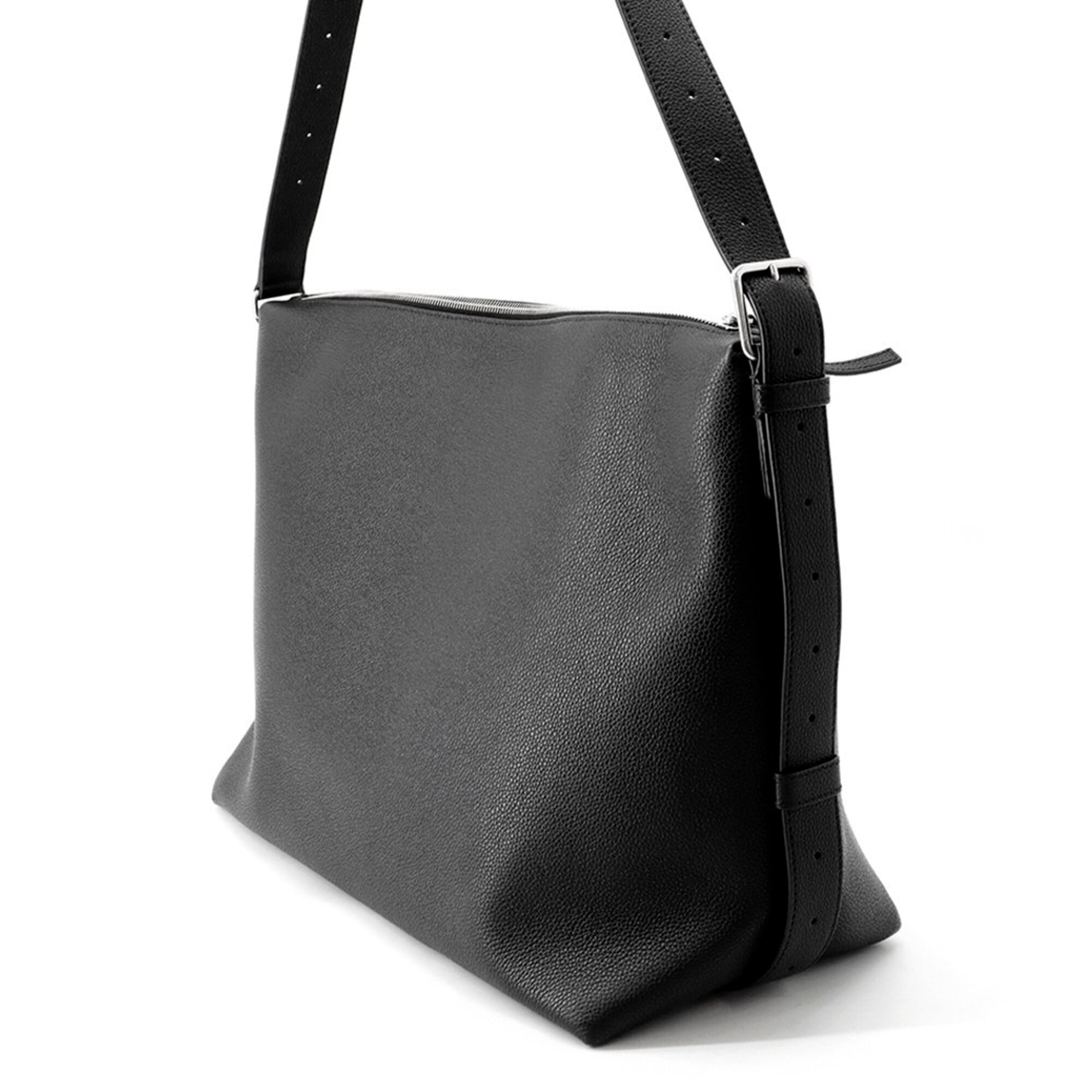 Balenciaga Black Leather Handbag Messenger Bag Shoulder Bag (Pre-Owned)