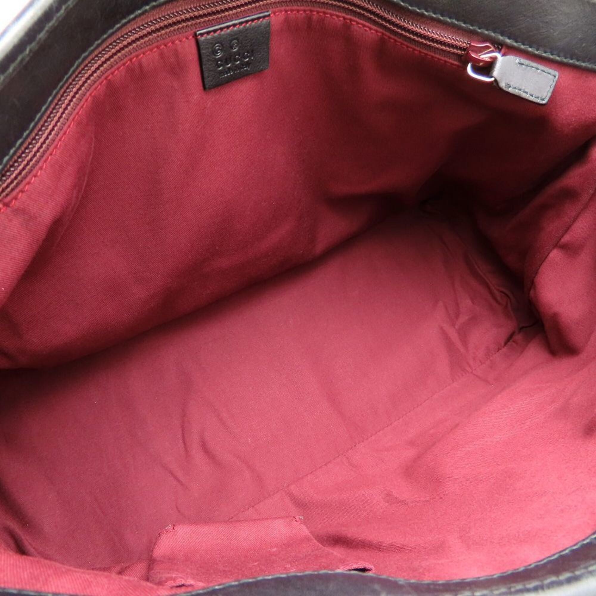 Gucci Black Gg Canvas Leather Tote Bag (Pre-Owned)