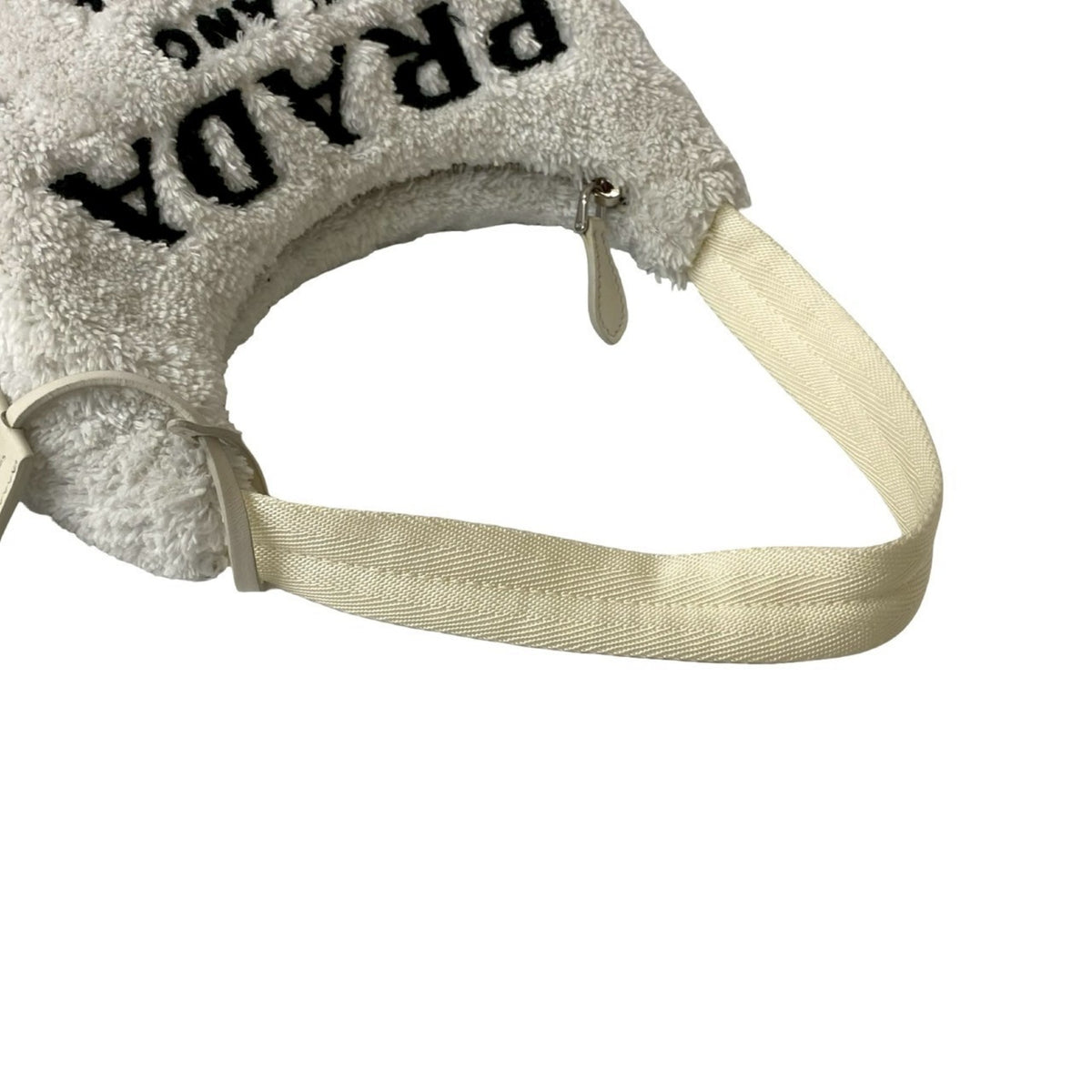 Prada White Pile Fabric Handbag Pouch (Pre-Owned)