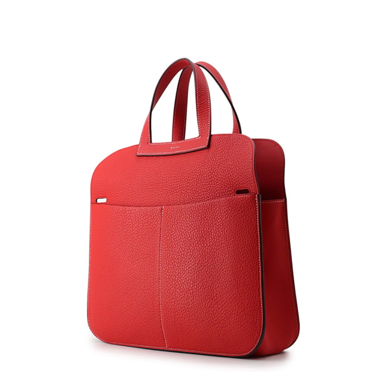 Hermes Rouge Casaque Taurillon Clemence Leather Handbag (Pre-Owned)