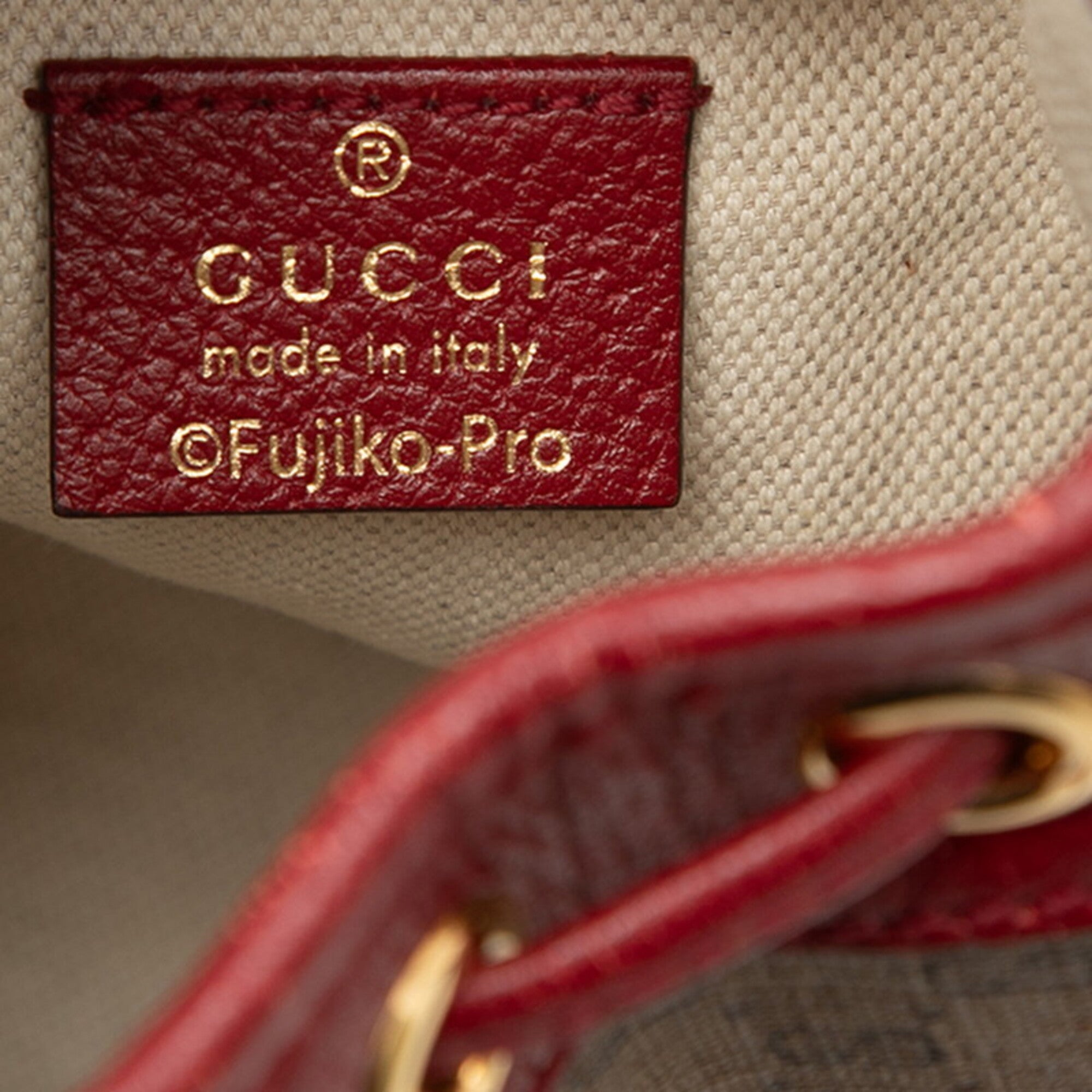 Gucci Brown Red Color Pvc Leather Shoulder Bag (Pre-Owned)