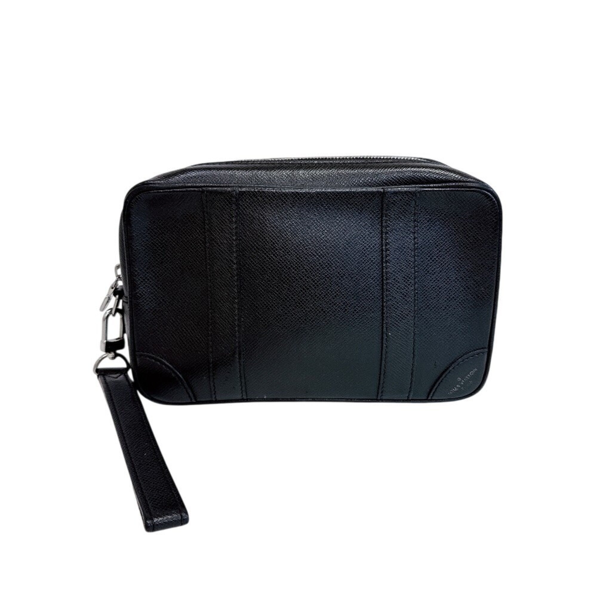 Louis Vuitton Taiga Black Leather Pochette (Pre-Owned)