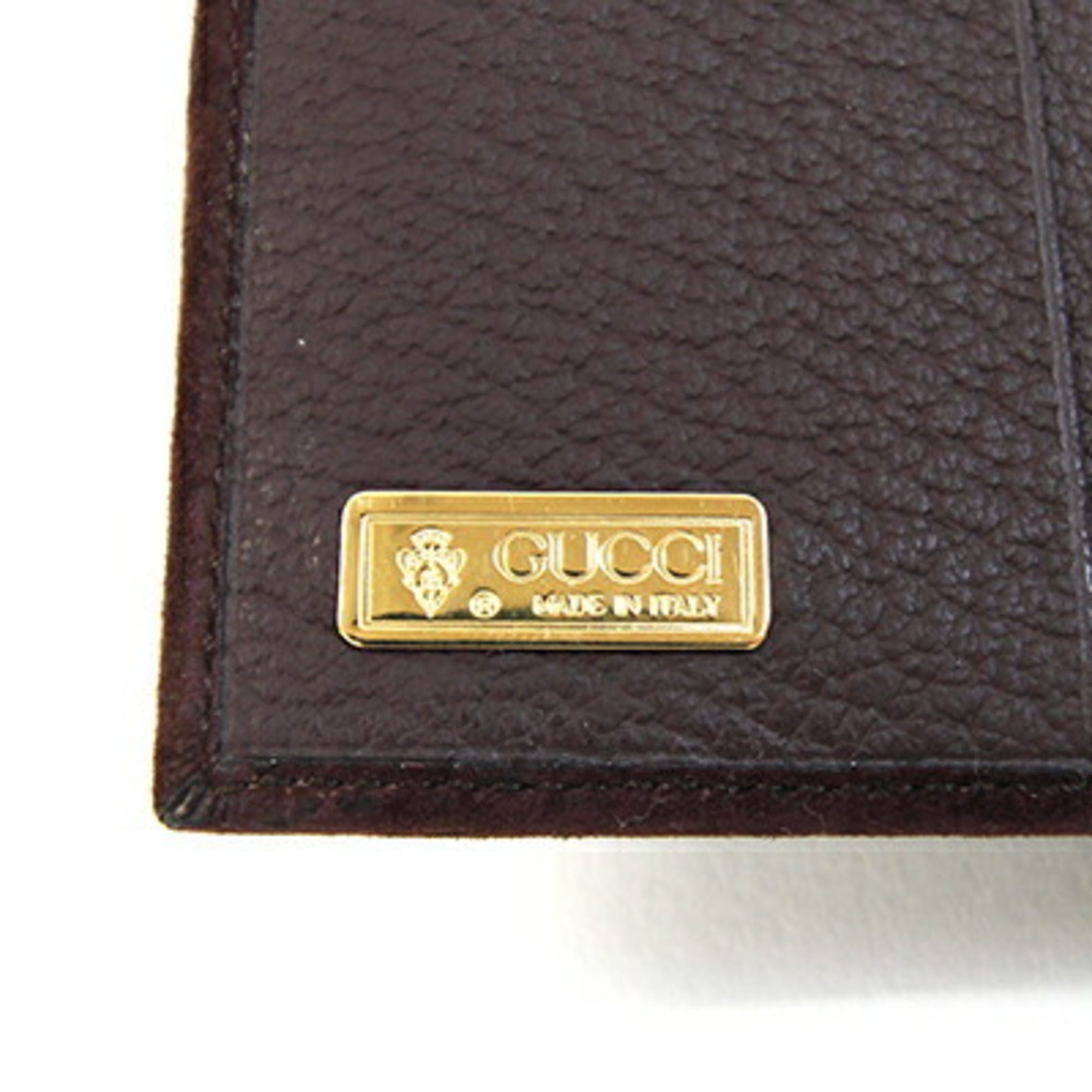 Gucci Dark Brown Suede Leather Wallet (Bi-Fold) (Pre-Owned)