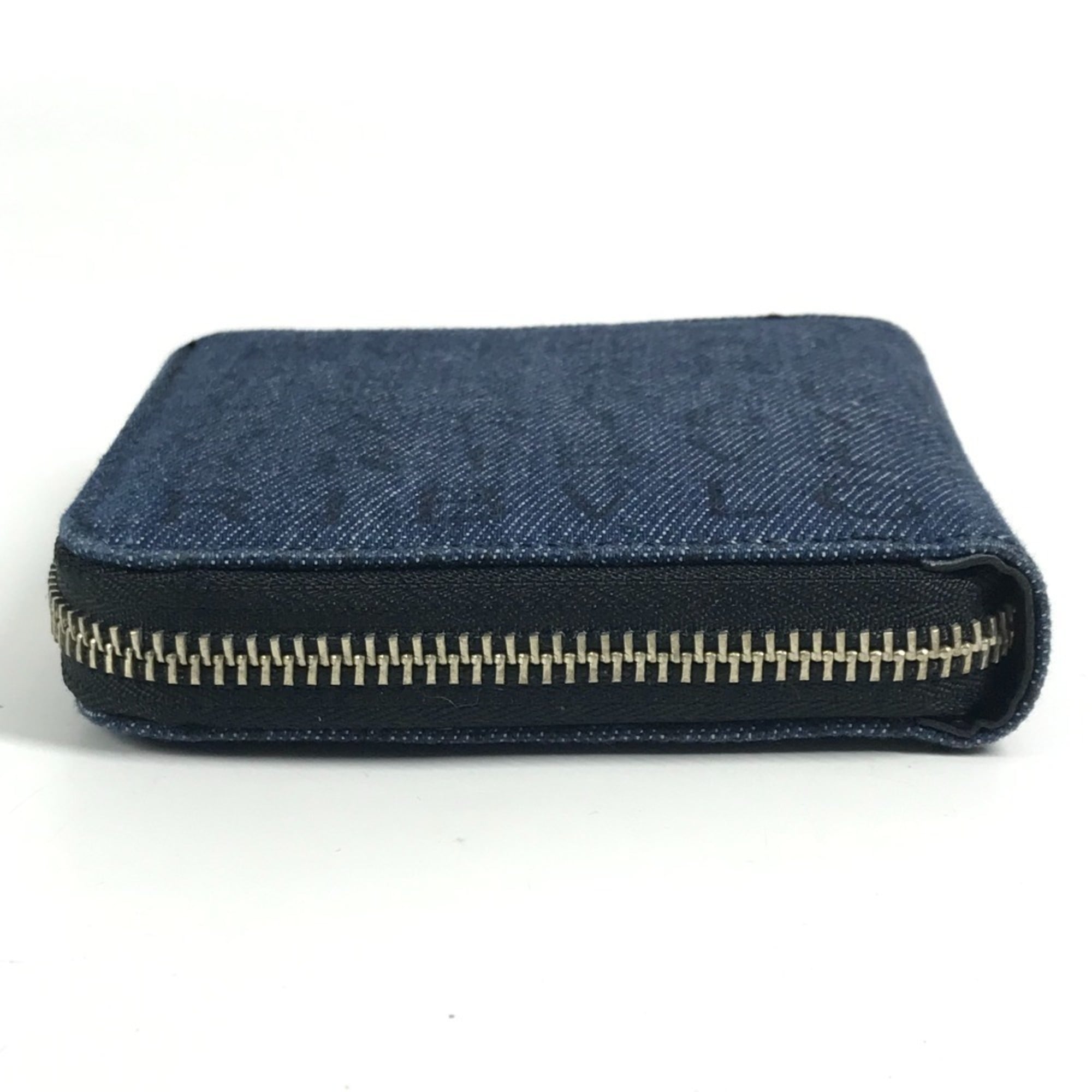 Bvlgari Black Blue Canvas Leather Wallet (Bi-Fold) (Pre-Owned)