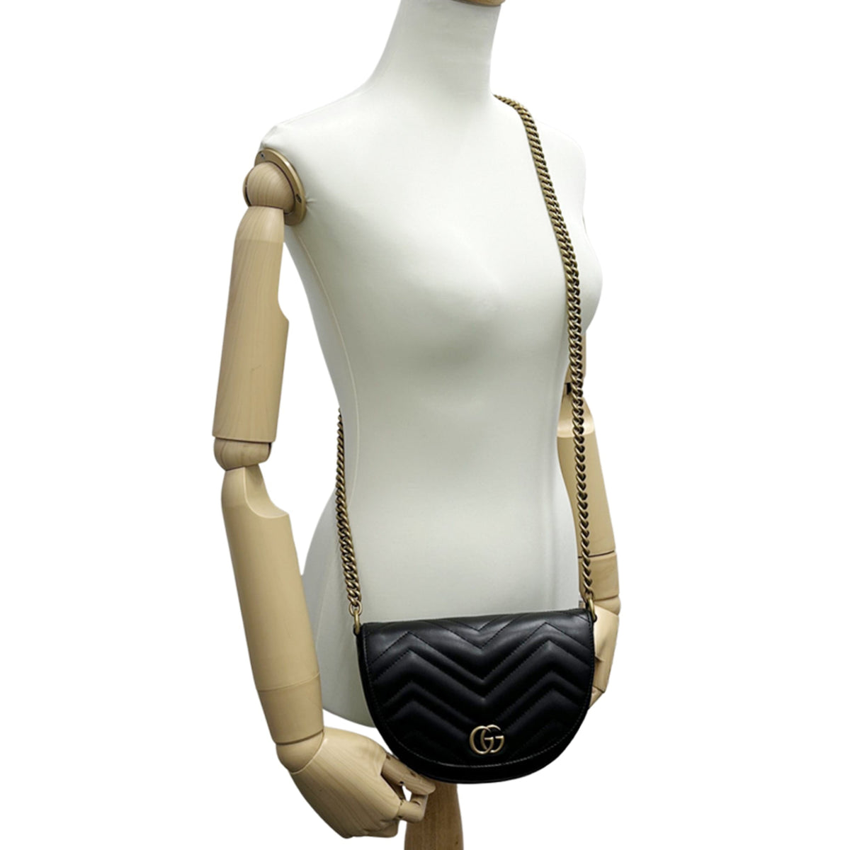 Gucci Black Leather Handbag Shoulder Bag (Pre-Owned)