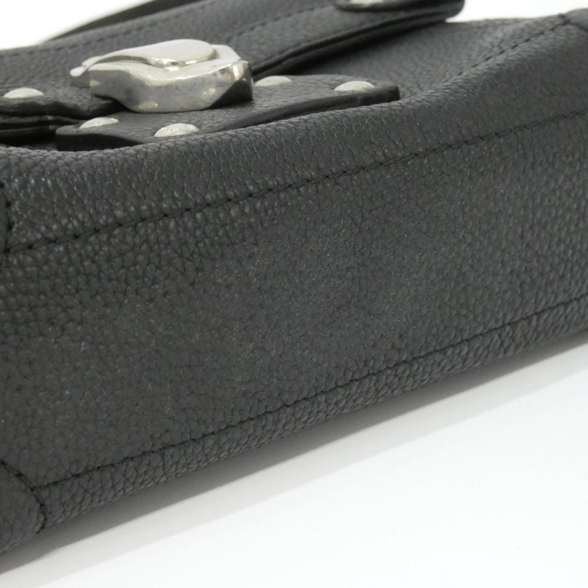 Louis Vuitton Black Leather Shoulder Bag (Pre-Owned)