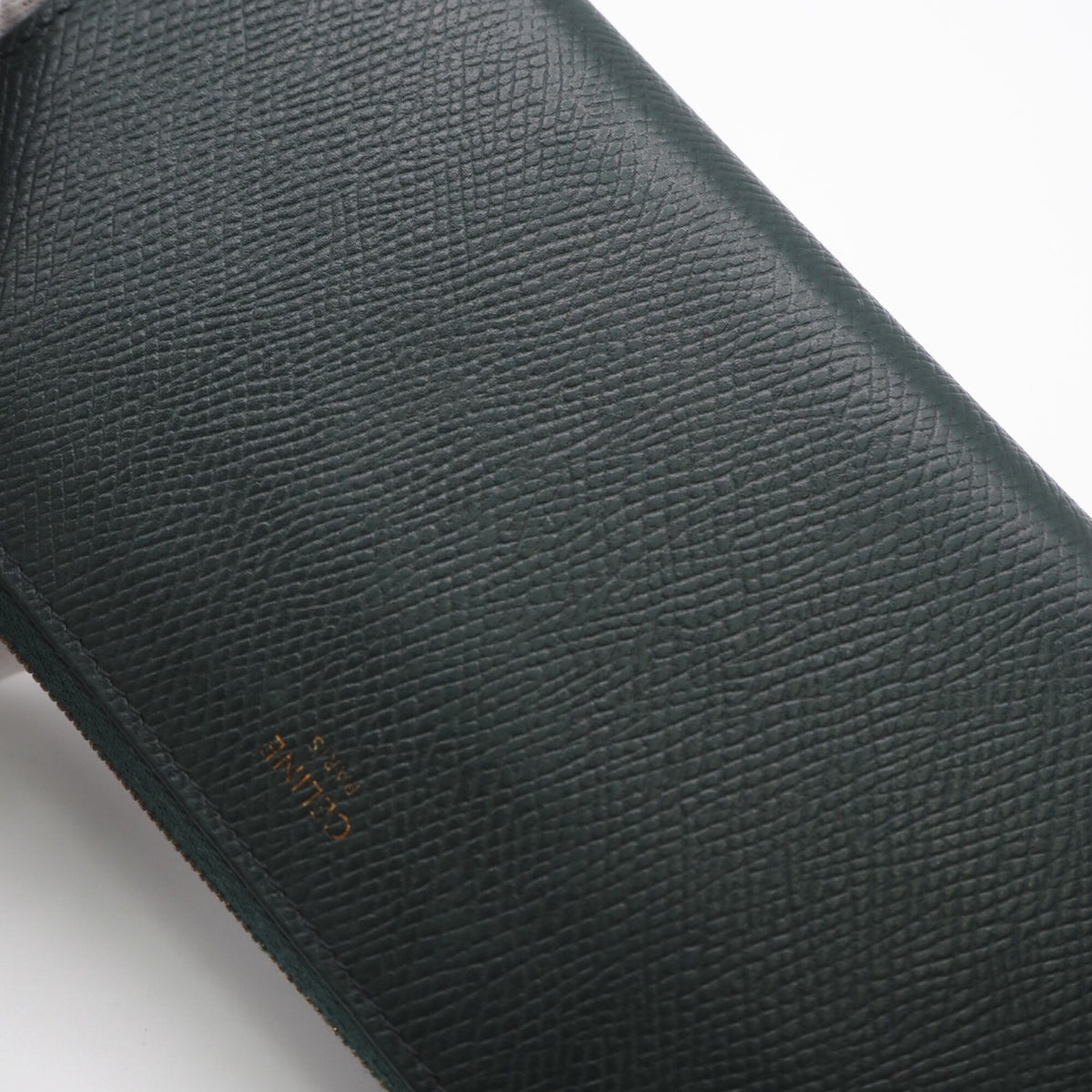 Celine Green Leather Long Wallet (Bi-Fold) (Pre-Owned)