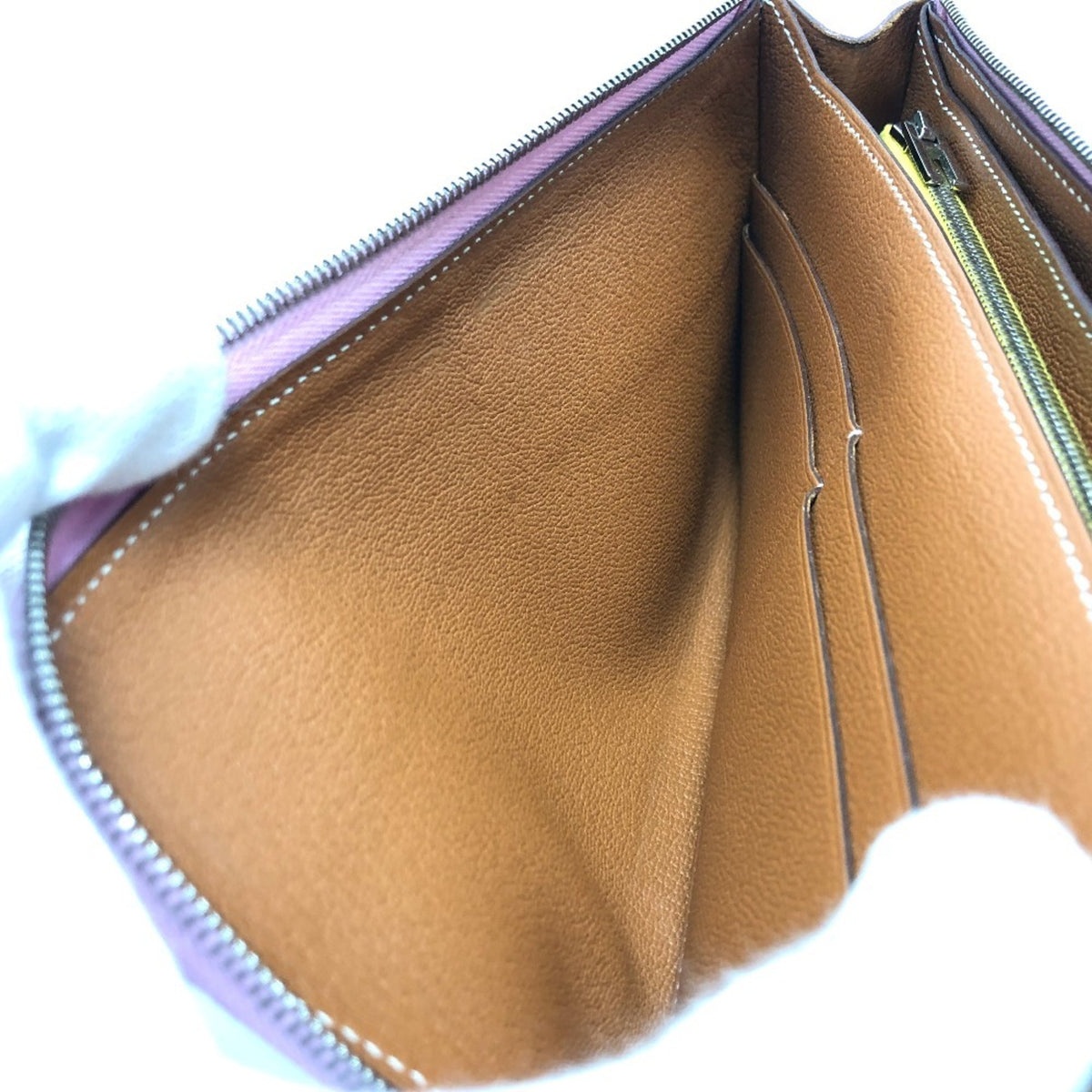 Hermes Pink Yellow Epsom Leather Long Wallet (Bi-Fold) (Pre-Owned)