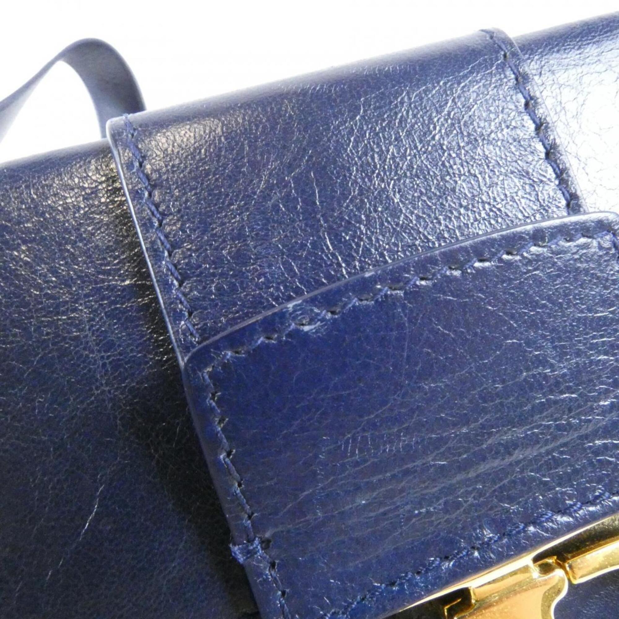 Christian Dior Blue Leather Shoulder Bag (Pre-Owned)