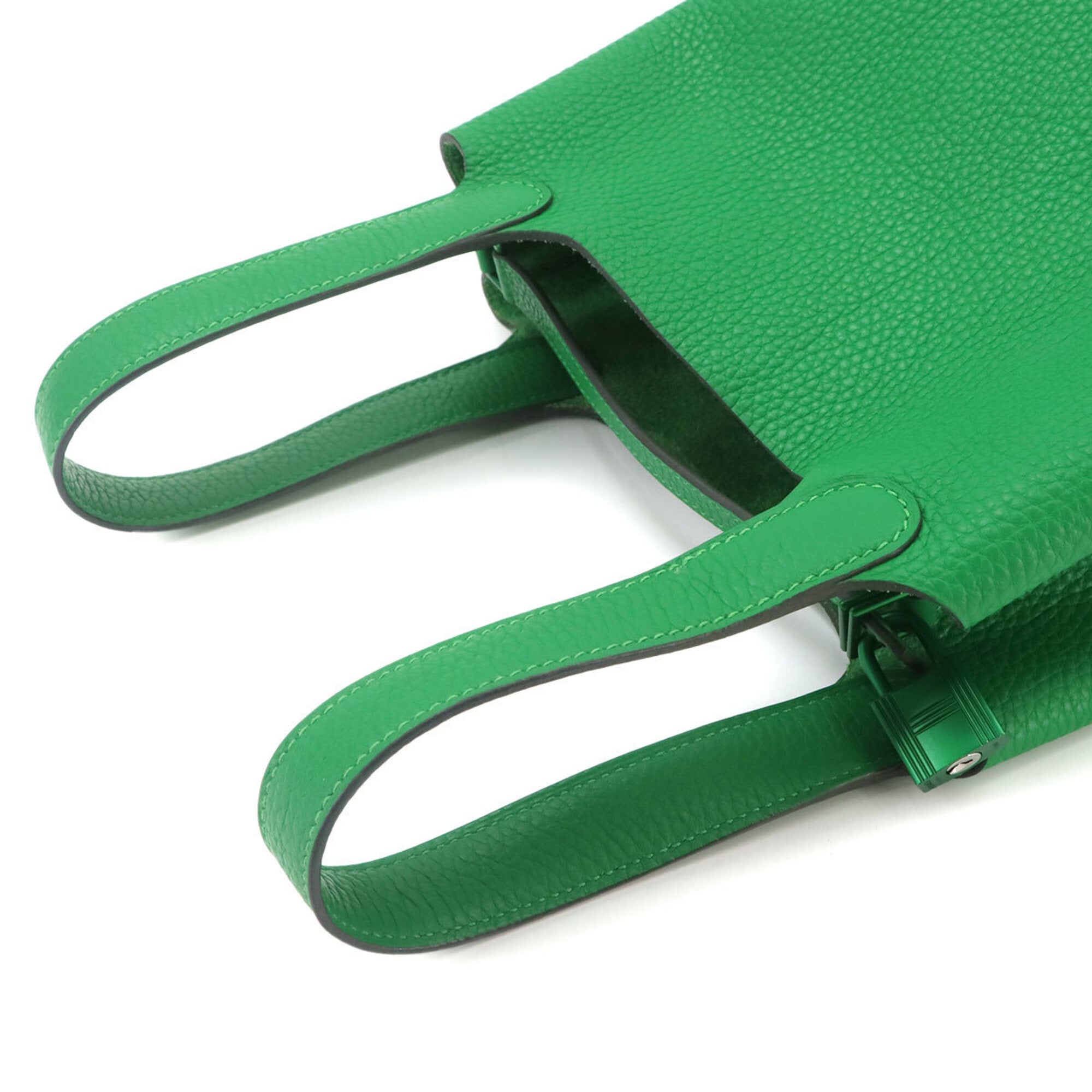 Hermes Green Taurillon Clemence Leather Handbag (Pre-Owned)