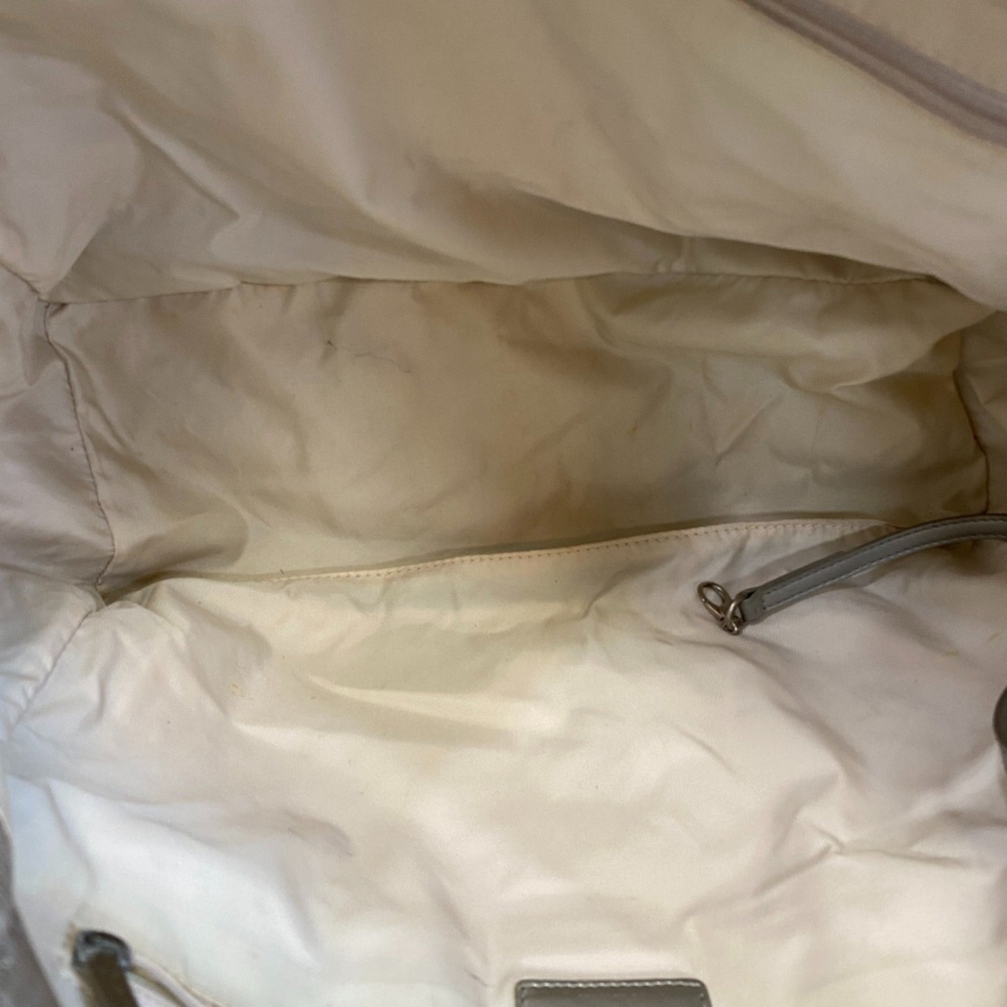 Chanel Silver Canvas Tote Bag (Pre-Owned)