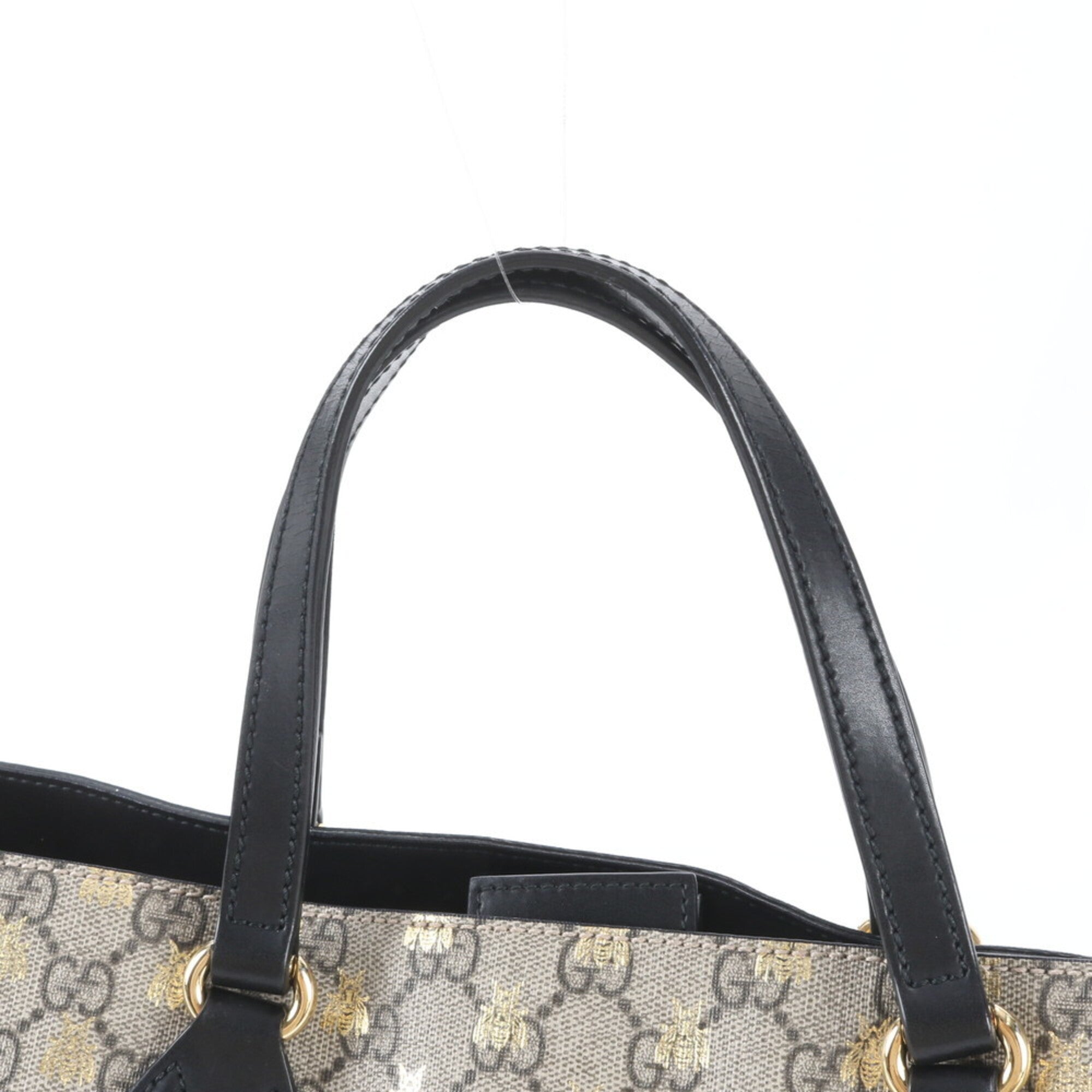 Gucci Brown Leather Coated Canvas Handbag Shoulder Bag Tote Bag (Pre-Owned)
