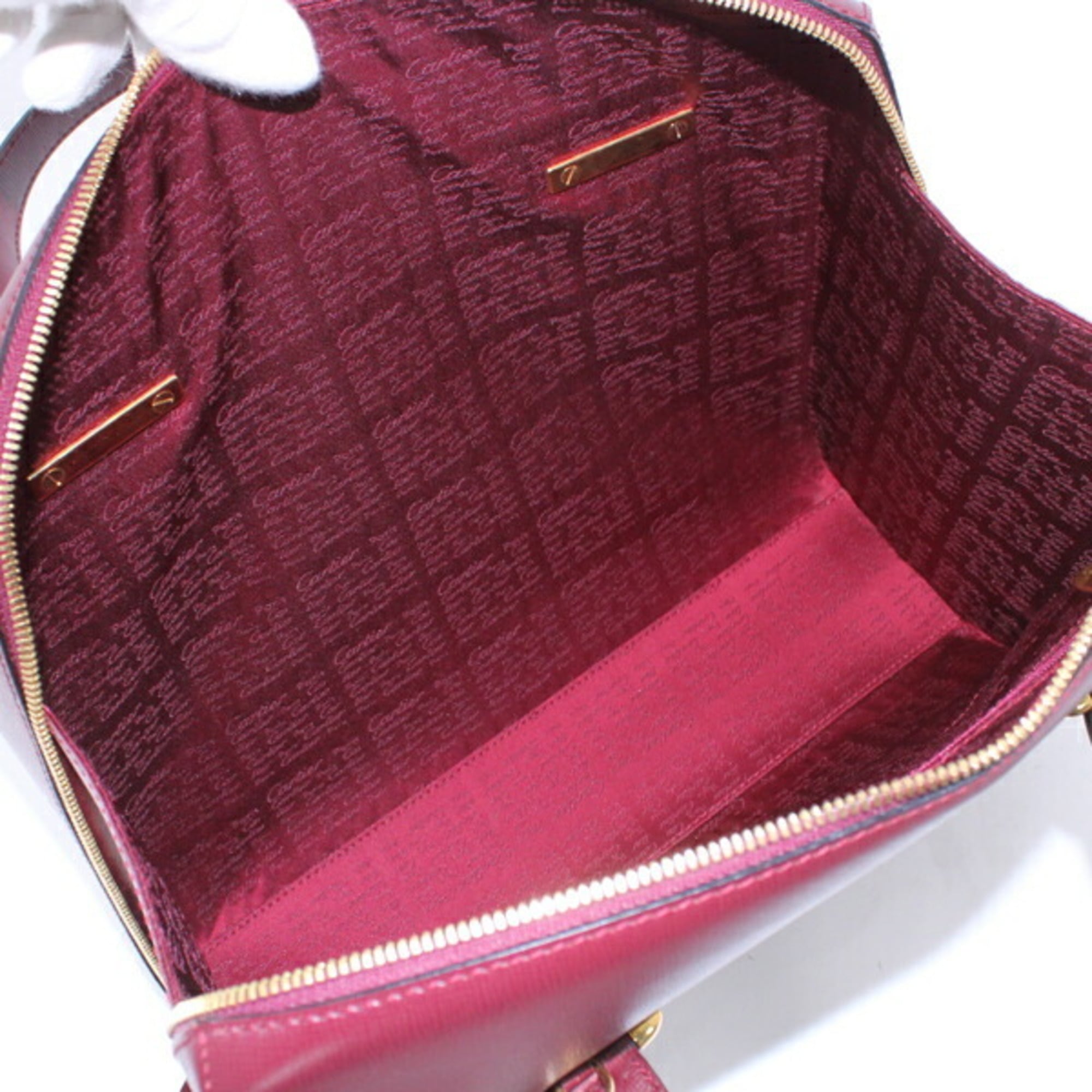 Cartier Must Bordeaux Leather Handbag Shoulder Bag (Pre-Owned)