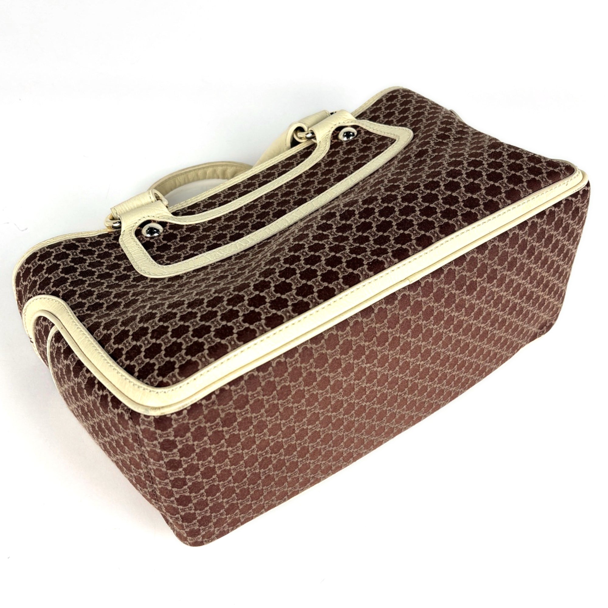 Celine Macadam Brown Canvas Leather Handbag (Pre-Owned)