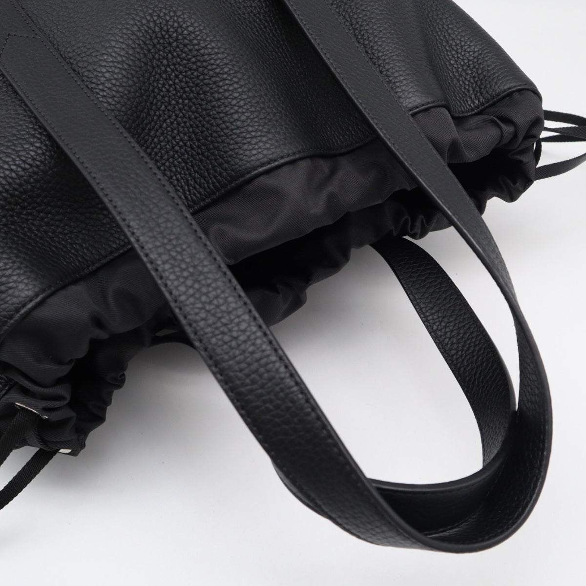 Louis Vuitton Black Gray Leather Tote Bag (Pre-Owned)