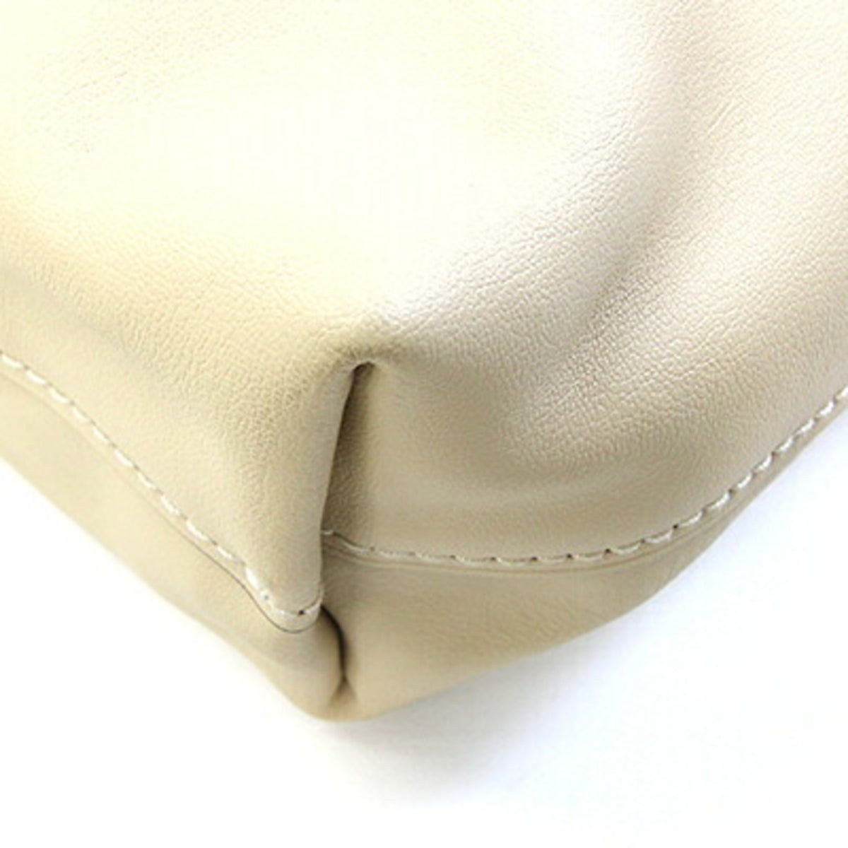 Coach Beige Leather Handbag Shoulder Bag Tote Bag (Pre-Owned)