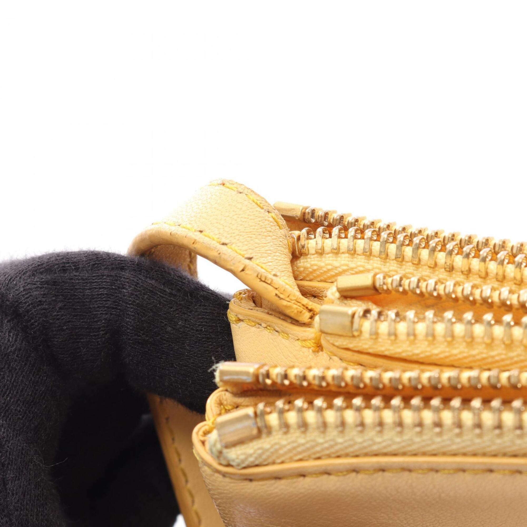 Celine Yellow Leather Handbag Shoulder Bag (Pre-Owned)