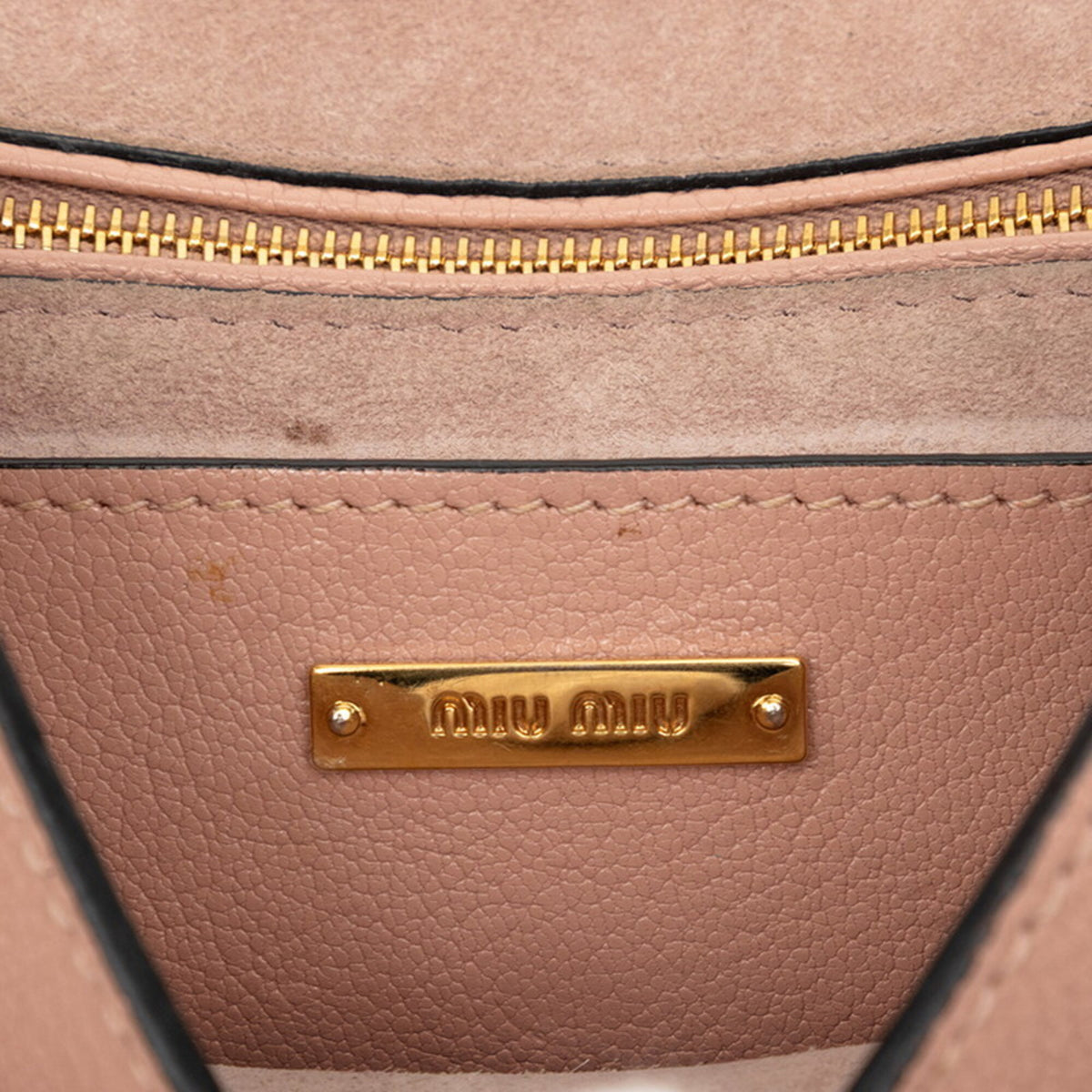 Miu Miu Light Pink Leather Rhinestone Shoulder Bag (Pre-Owned)