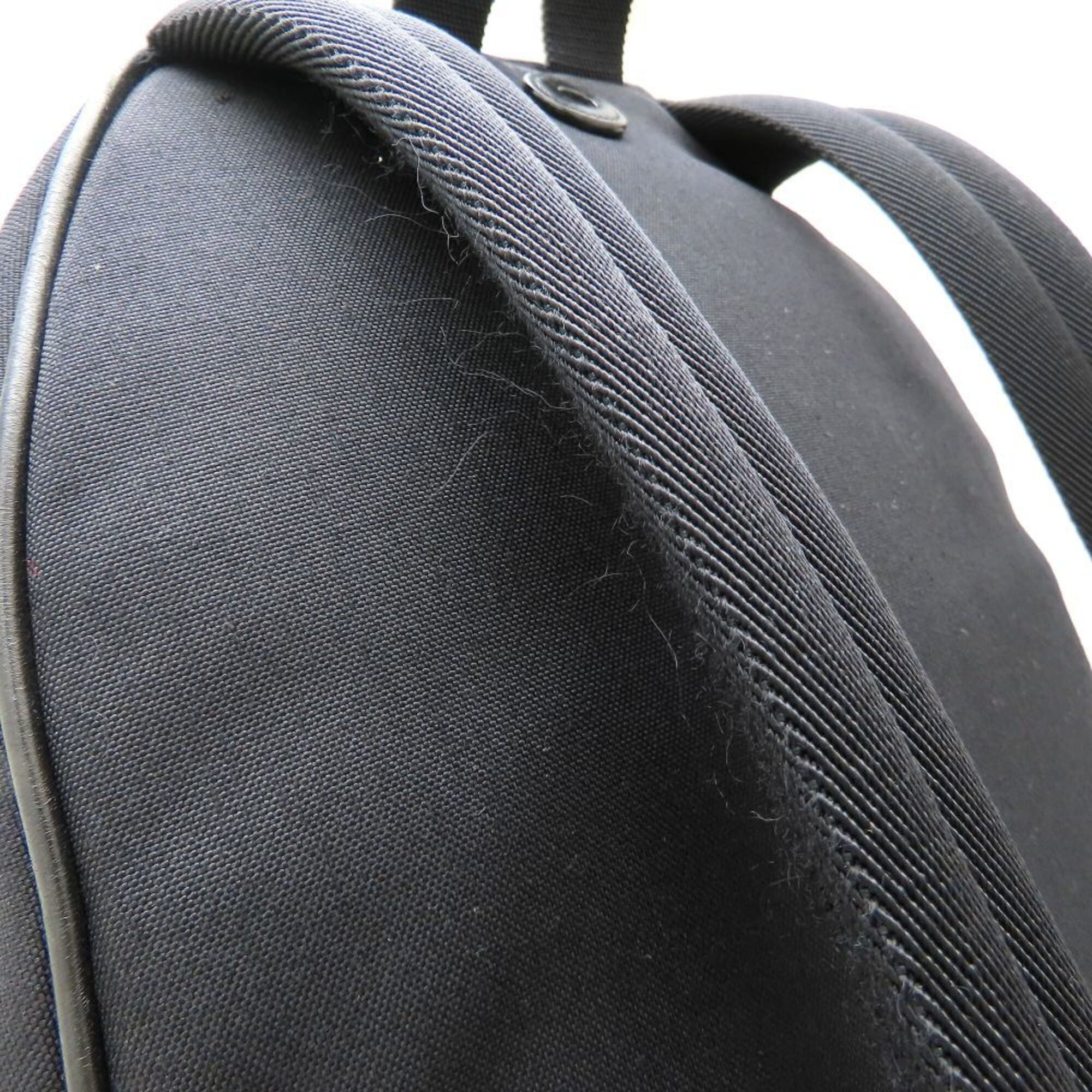 Yves Saint Laurent Black Canvas Leather Backpack (Pre-Owned)