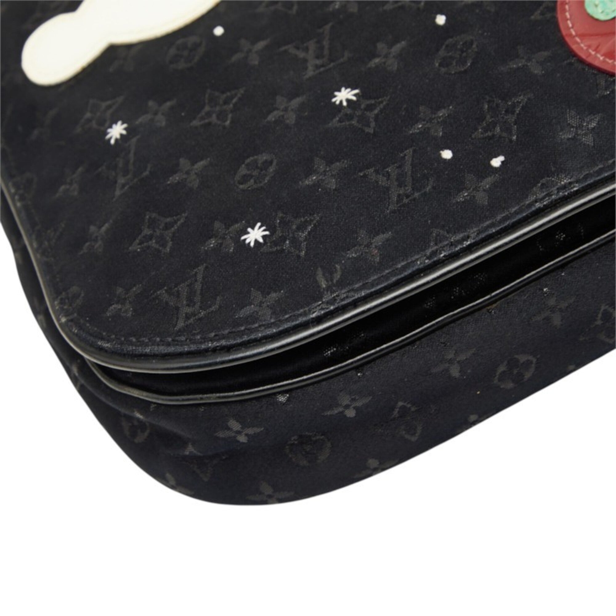 Louis Vuitton Black Monogram Noir Satin Leather Shoulder Bag (Pre-Owned)