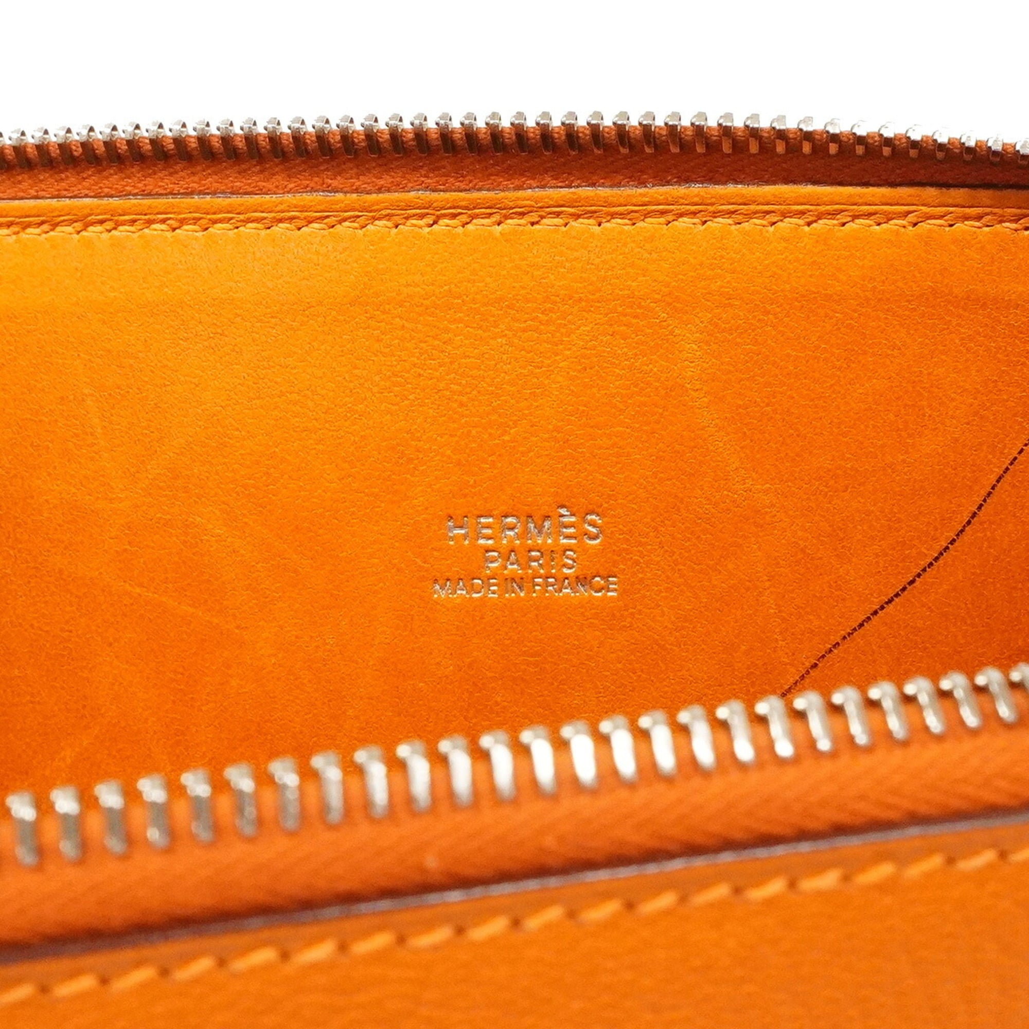 Hermes Orange Chevre Leather Handbag (Pre-Owned)