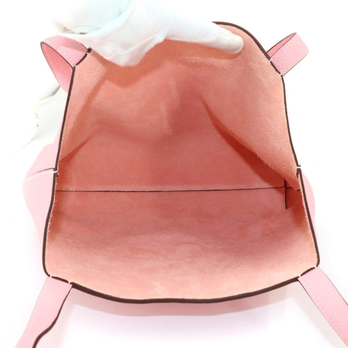 Hermes Rose Sakura Taurillon Clemence Leather Handbag Tote Bag (Pre-Owned)