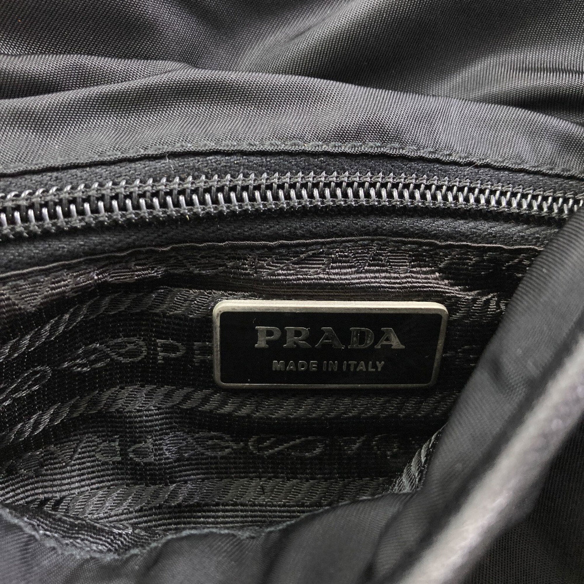 Prada Black Nylon Canvas Shoulder Bag (Pre-Owned)
