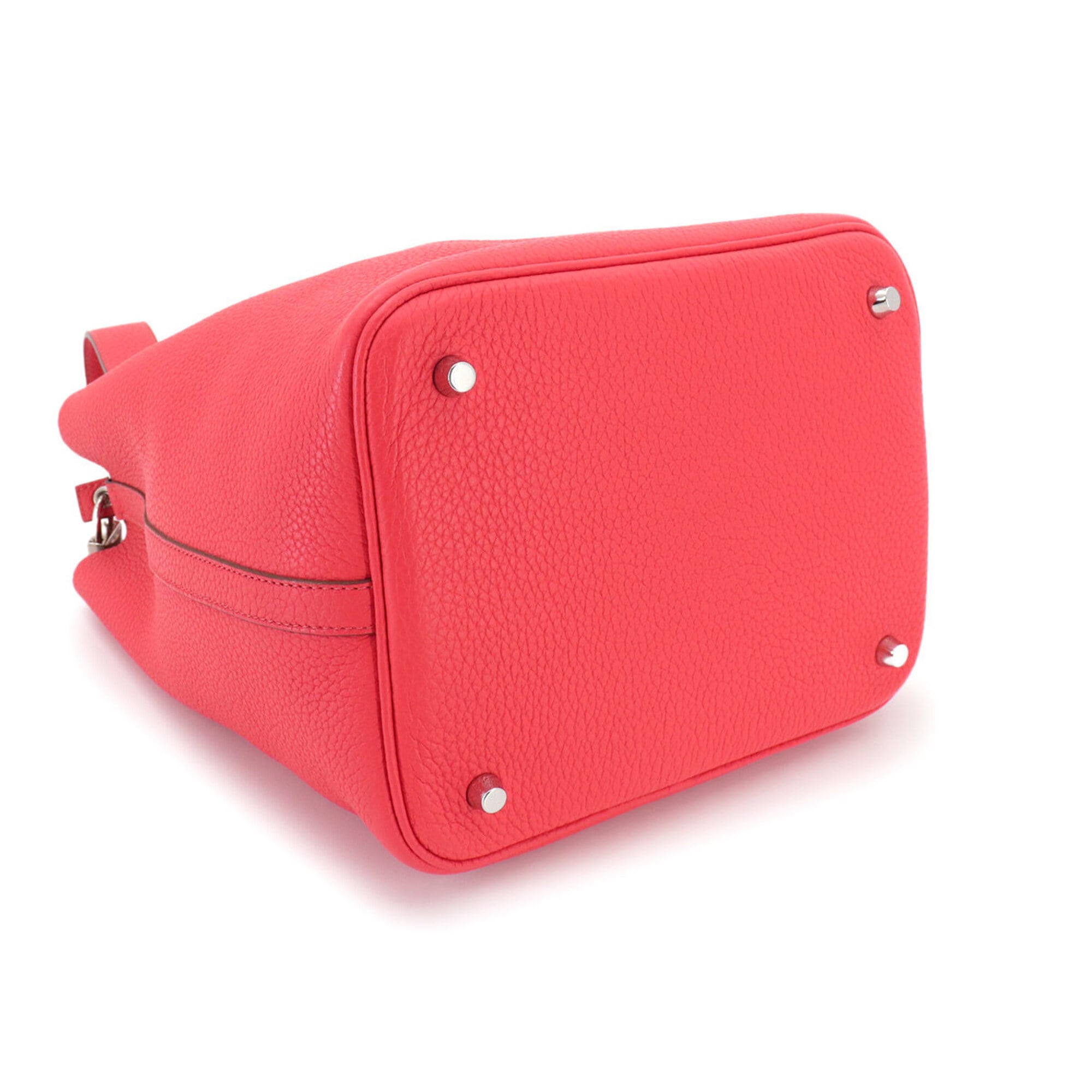 Hermes Red Color Taurillon Clemence Leather Handbag (Pre-Owned)