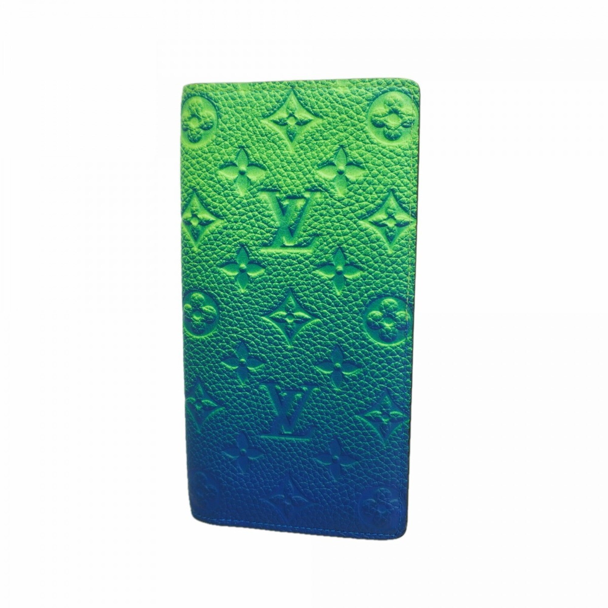Louis Vuitton Blue Green Long Wallet (Bi-Fold) (Pre-Owned)