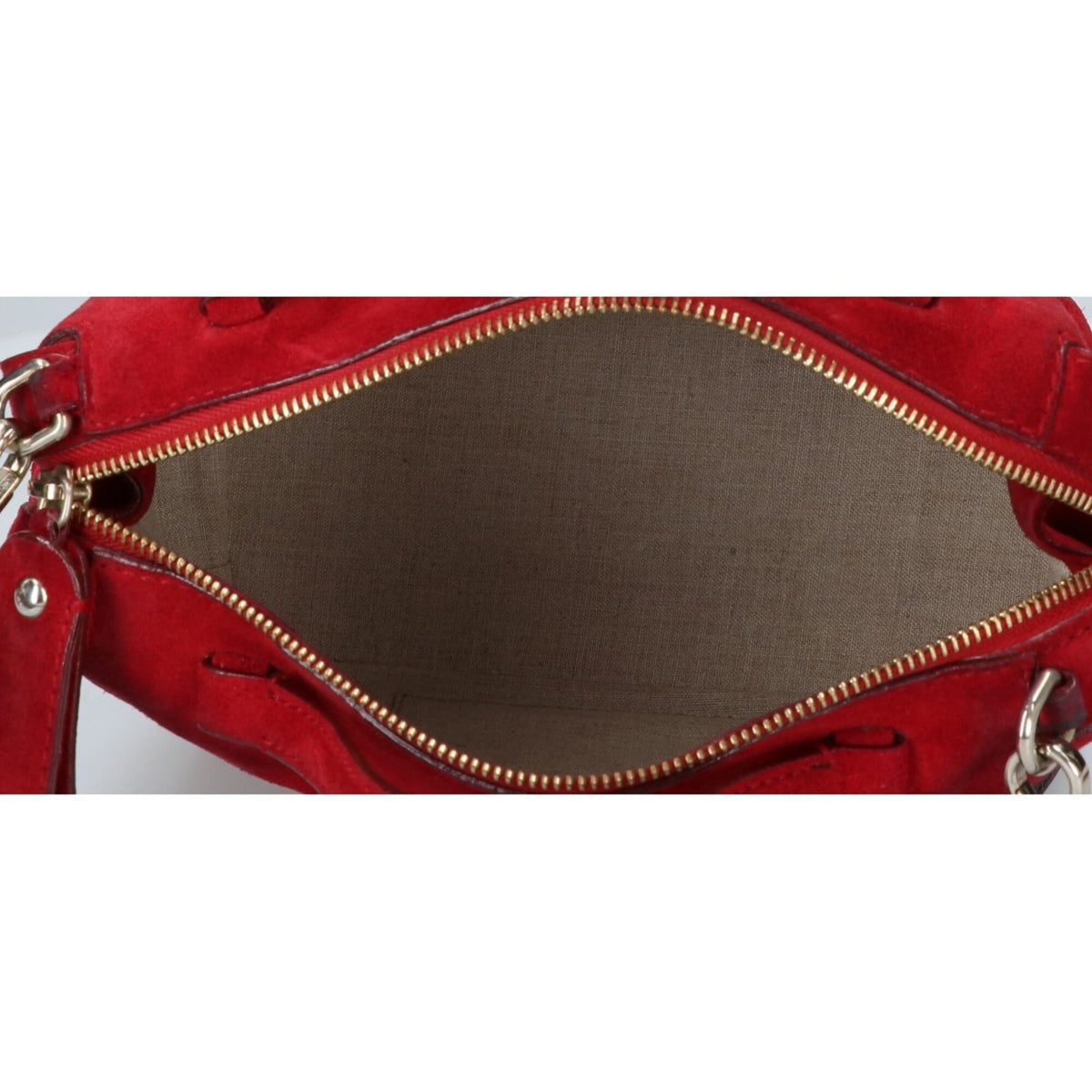 Bally Red Color Suede Handbag (Pre-Owned)