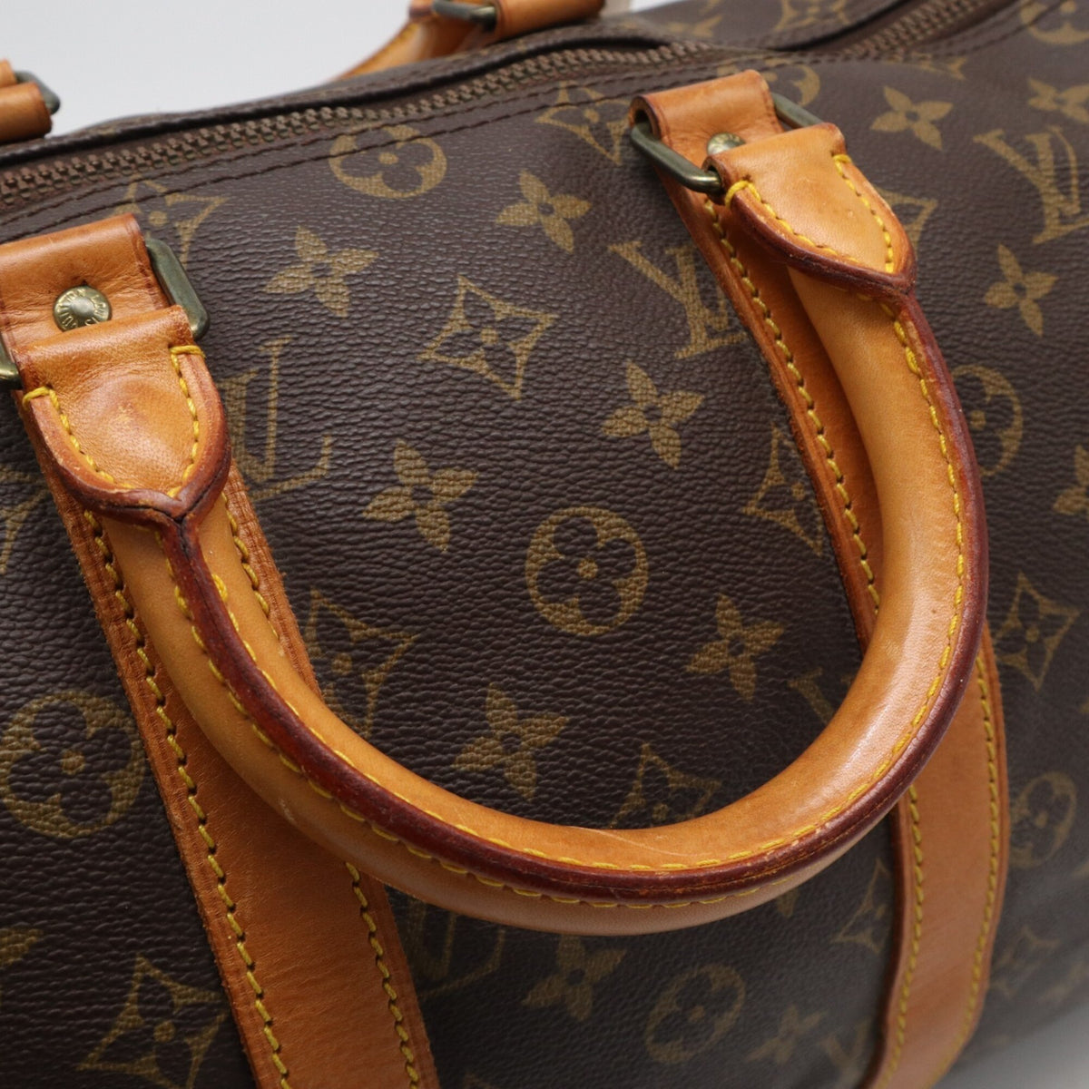 Louis Vuitton Monogram Brown Coated Canvas Leather Boston Bag (Pre-Owned)