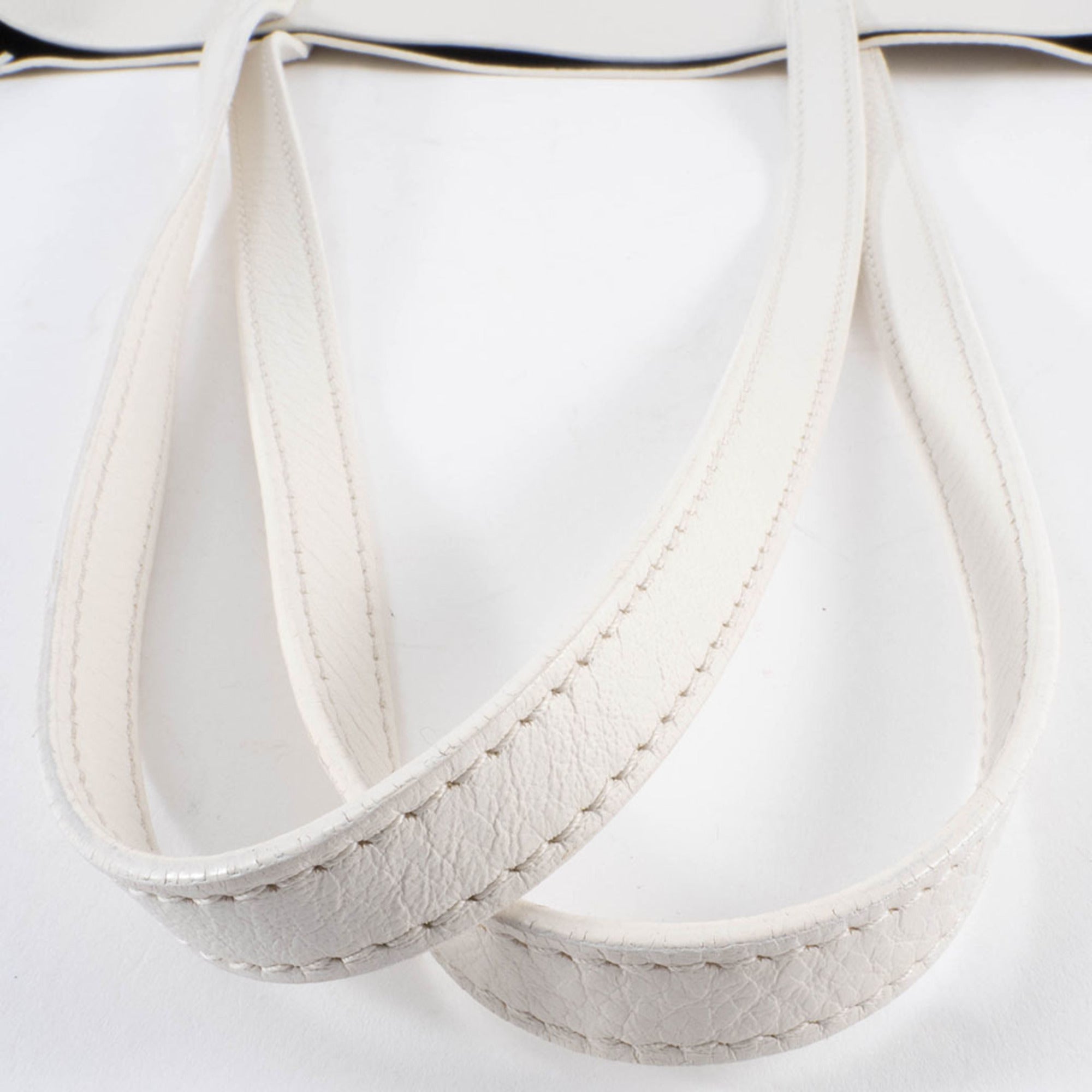Balenciaga White Leather Shoulder Bag Tote Bag (Pre-Owned)