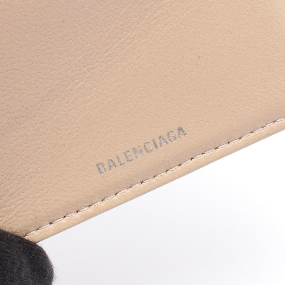 Balenciaga Beige Leather Wallet (Tri-Fold) (Pre-Owned)