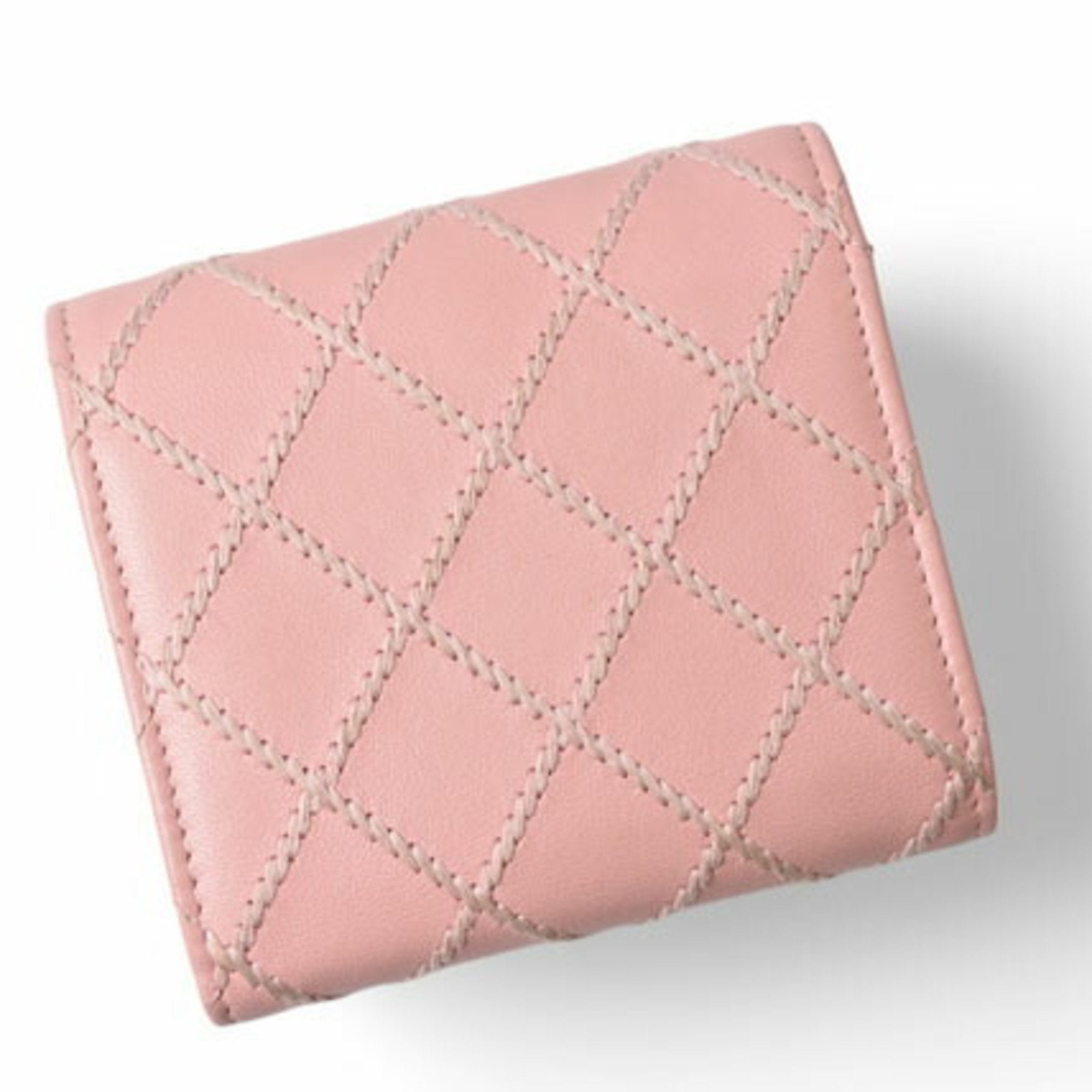 Chanel Pink Leather Wallet (Tri-Fold) (Pre-Owned)