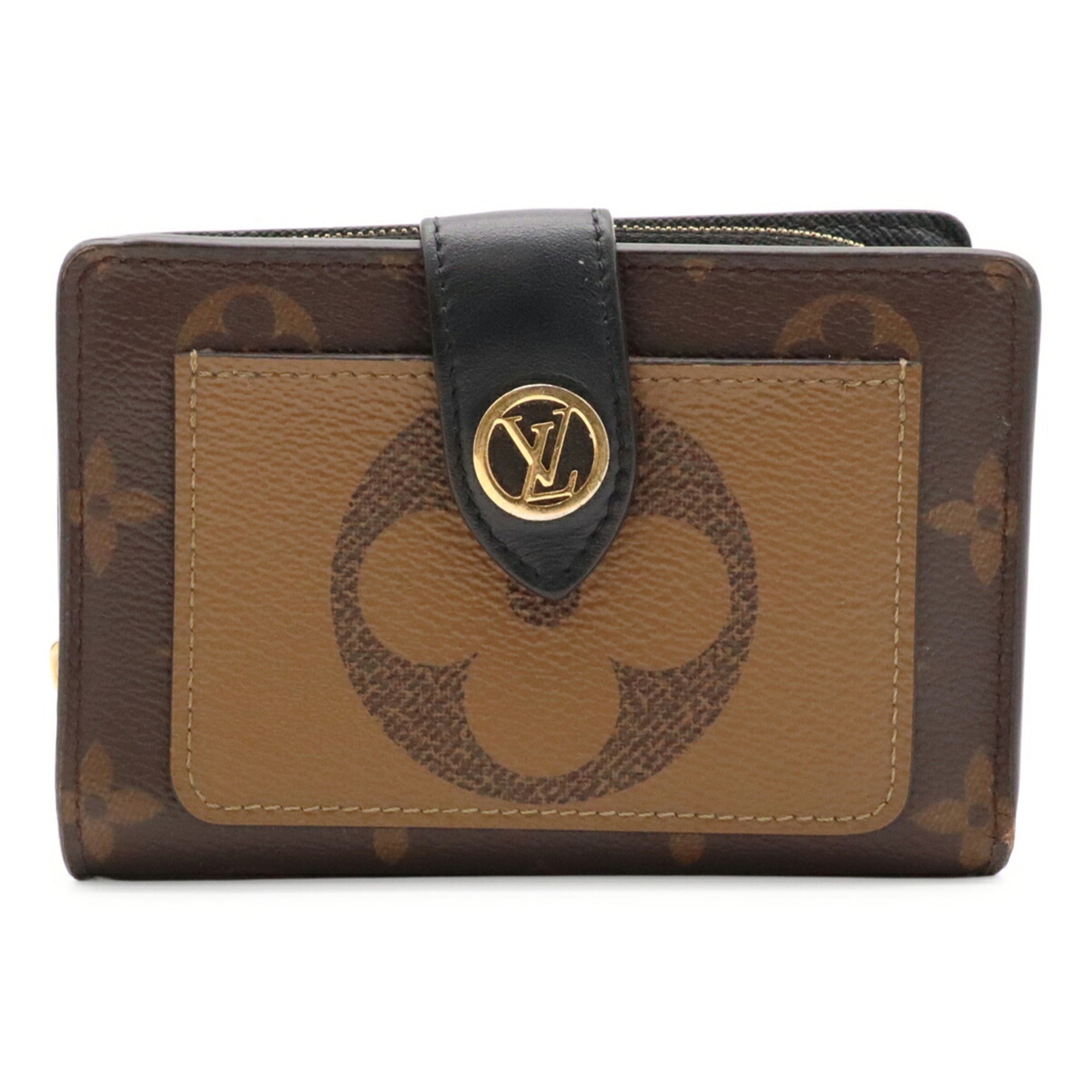 Louis Vuitton Brown Light Brown Monogram Canvas Wallet (Bi-Fold) (Pre-Owned)