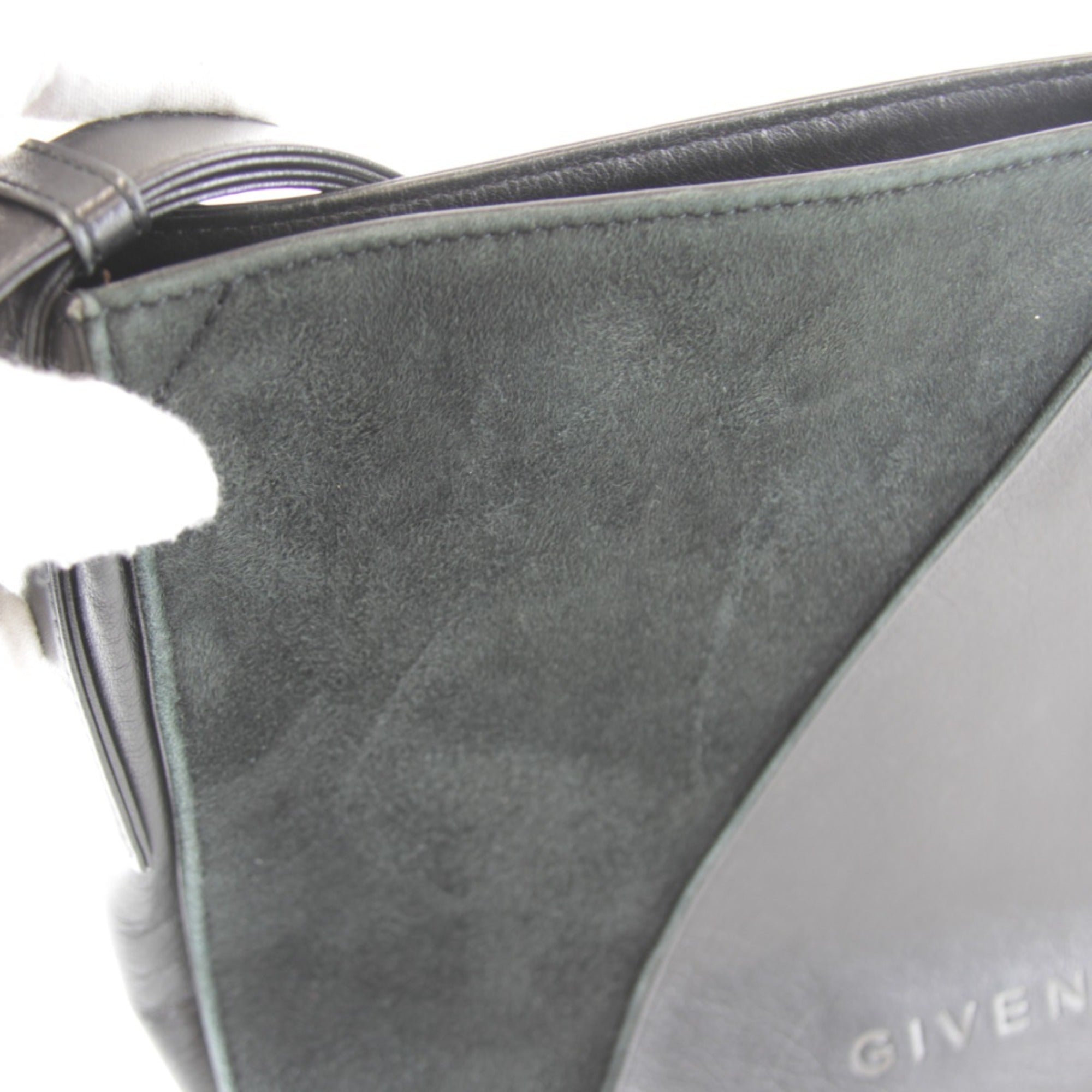 Givenchy Black Suede Leather Shoulder Bag (Pre-Owned)