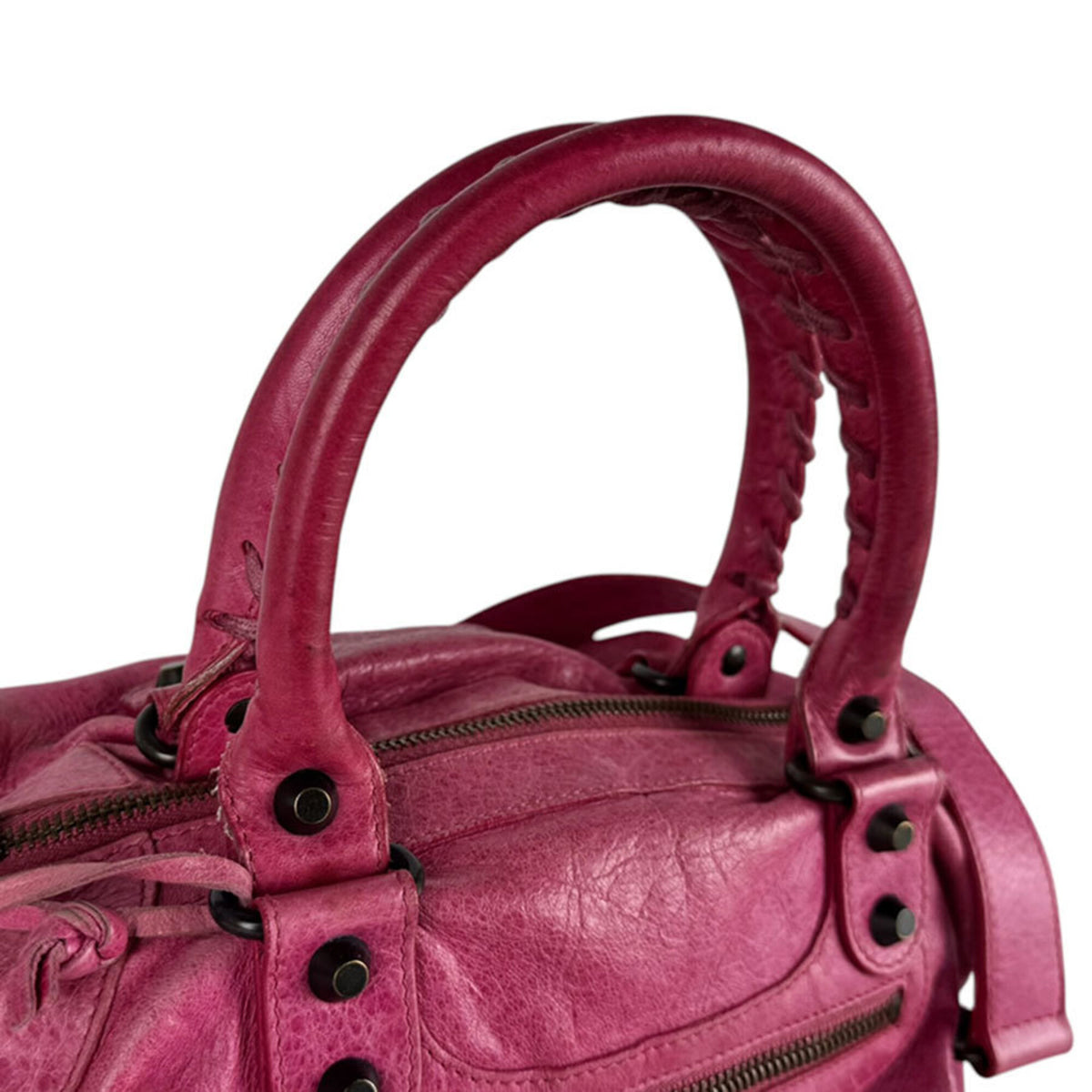 Balenciaga Pink Leather Handbag Shoulder Bag (Pre-Owned)