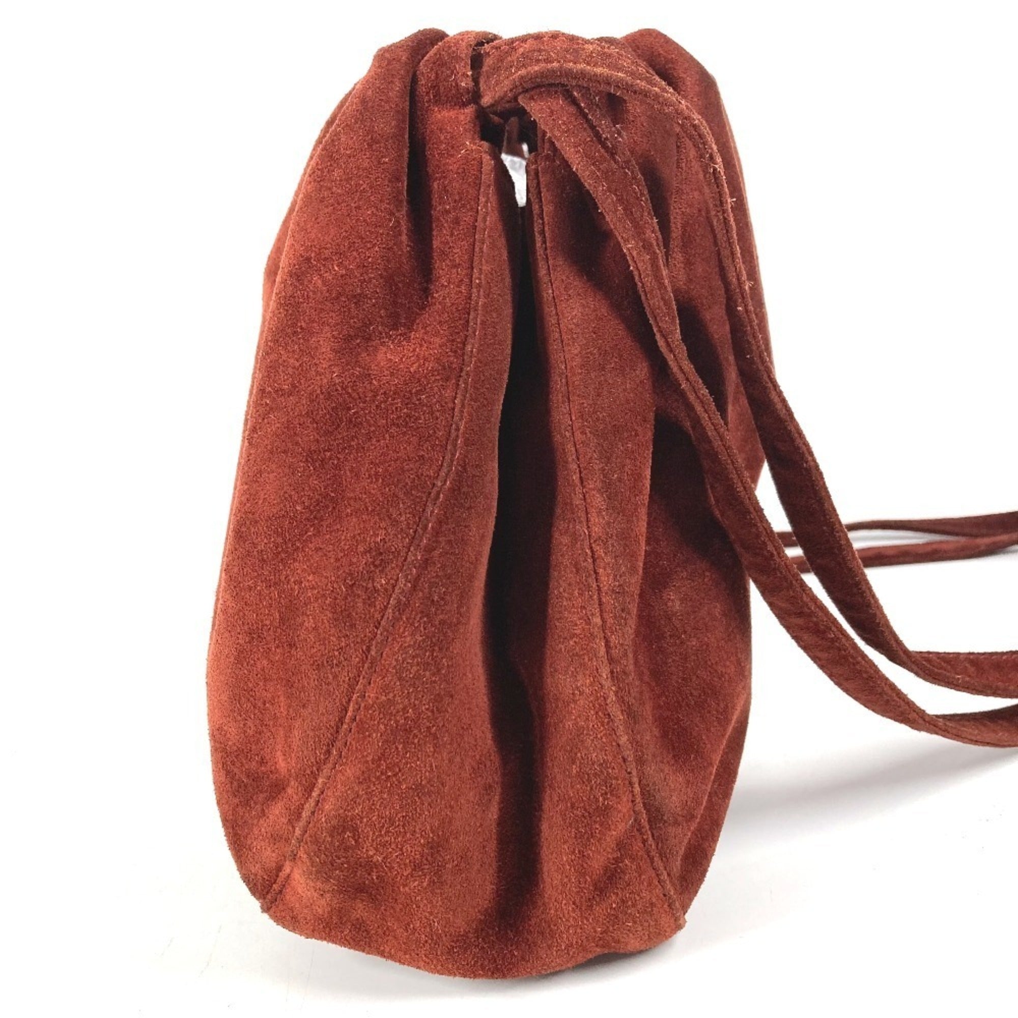 Chanel Red Color Suede Handbag Shoulder Bag (Pre-Owned)