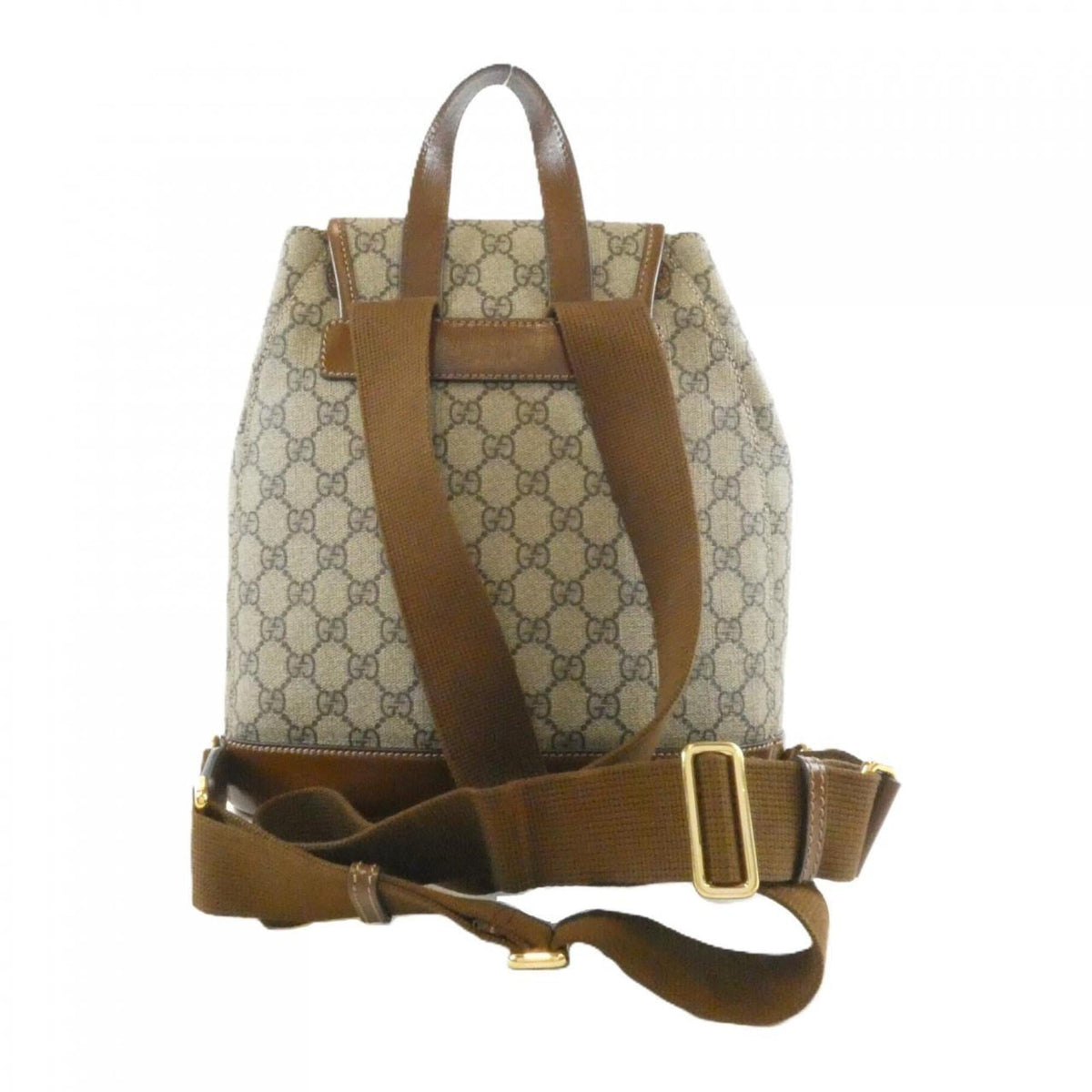 Gucci Beige Brown Gg Supreme Canvas Backpack (Pre-Owned)