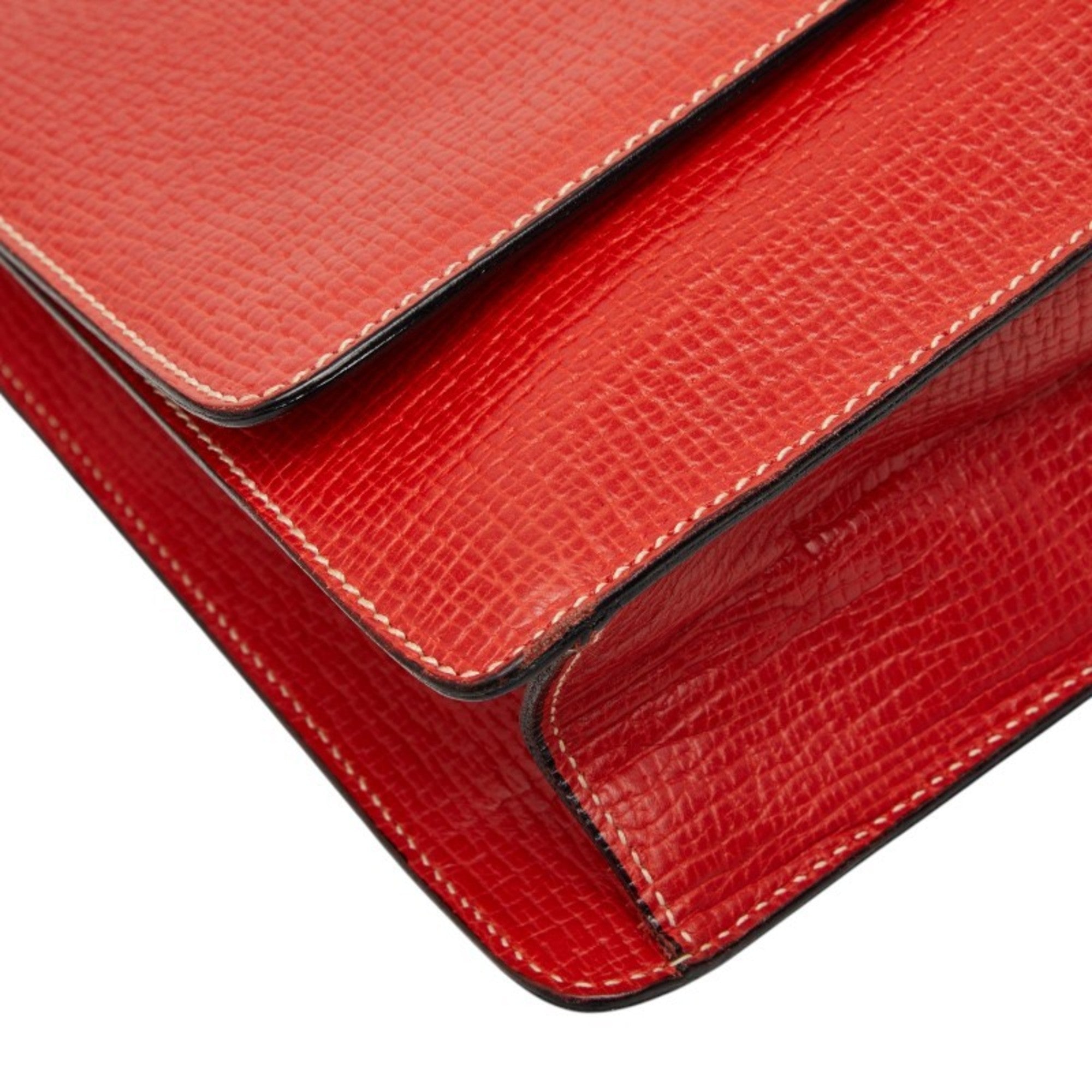 Loewe Red Color Leather Handbag Shoulder Bag (Pre-Owned)