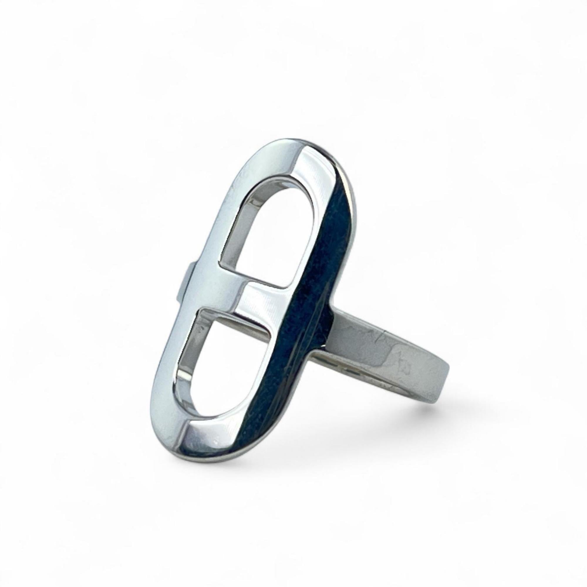 Hermes Silver Band Ring (Pre-Owned)