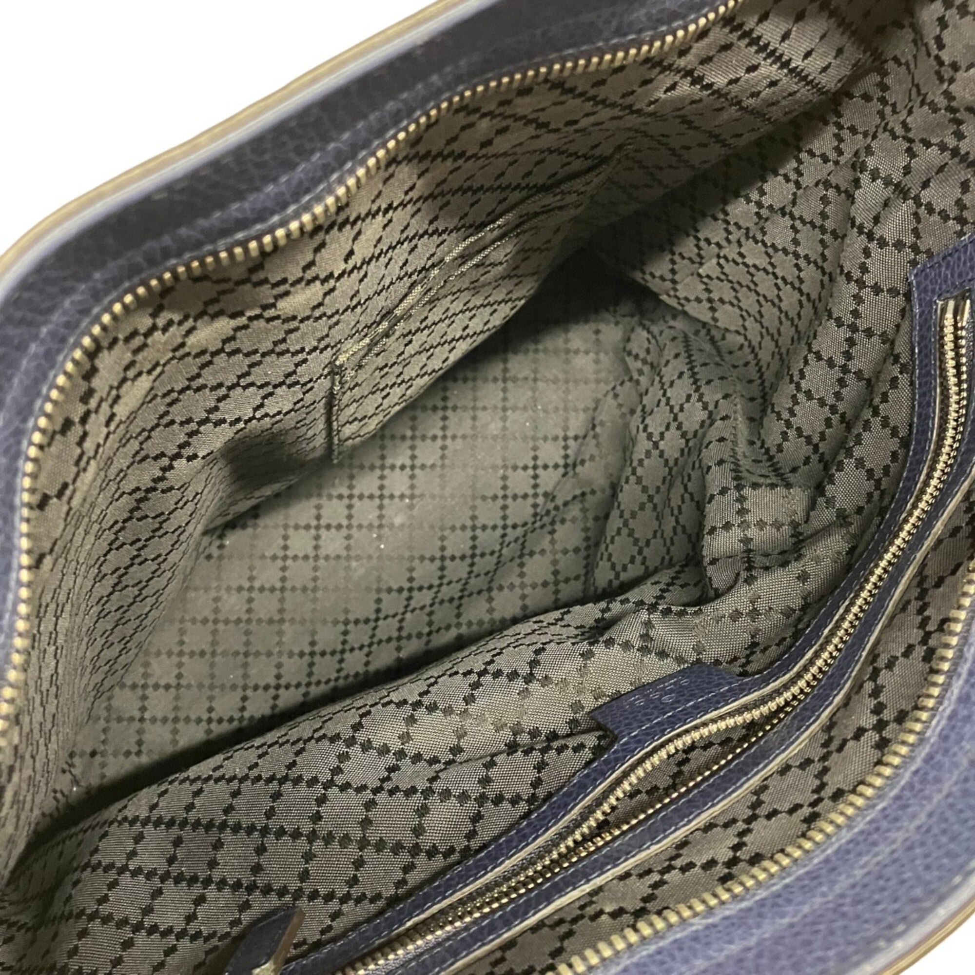 Gucci Navy Leather Tote Bag (Pre-Owned)