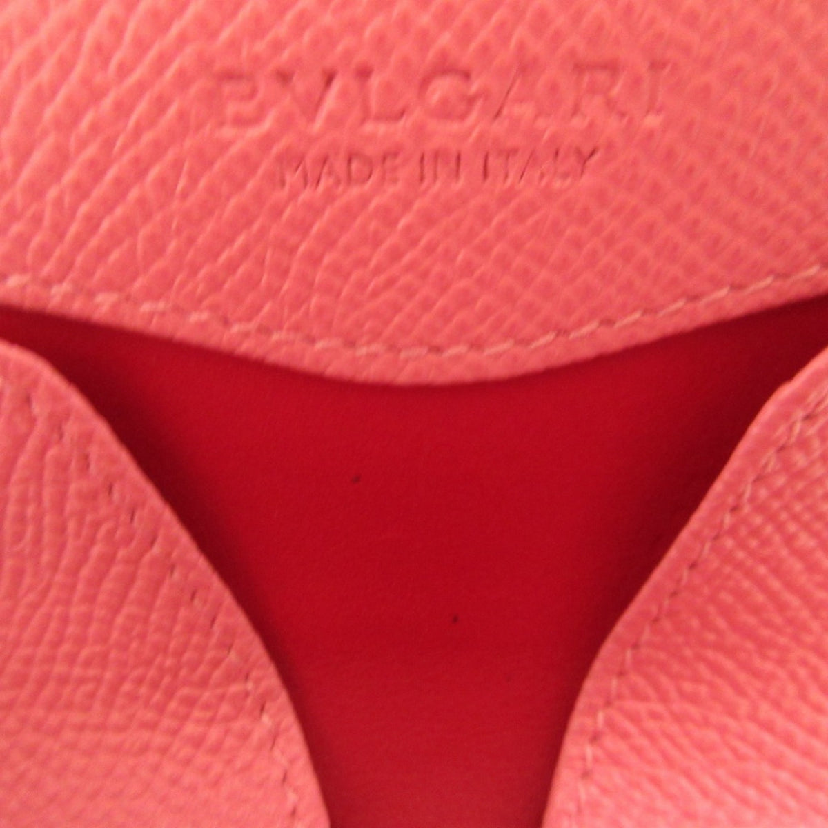 Bvlgari Pink Leather Coin Purse/Coin Case (Pre-Owned)