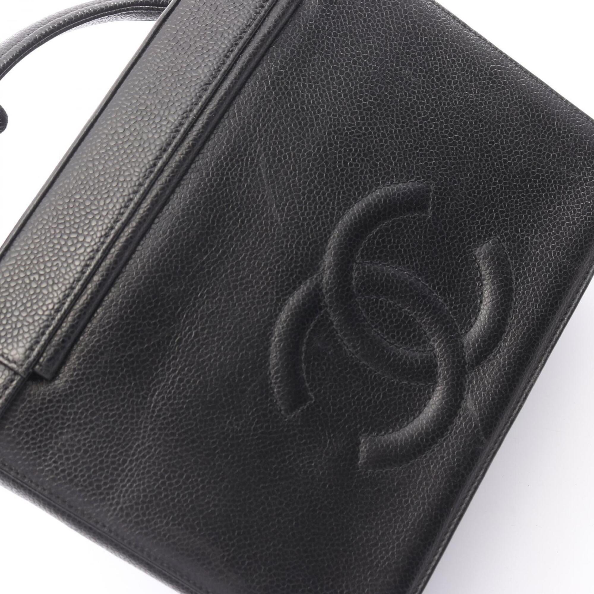 Chanel Black Grained Calfskin Handbag (Pre-Owned)