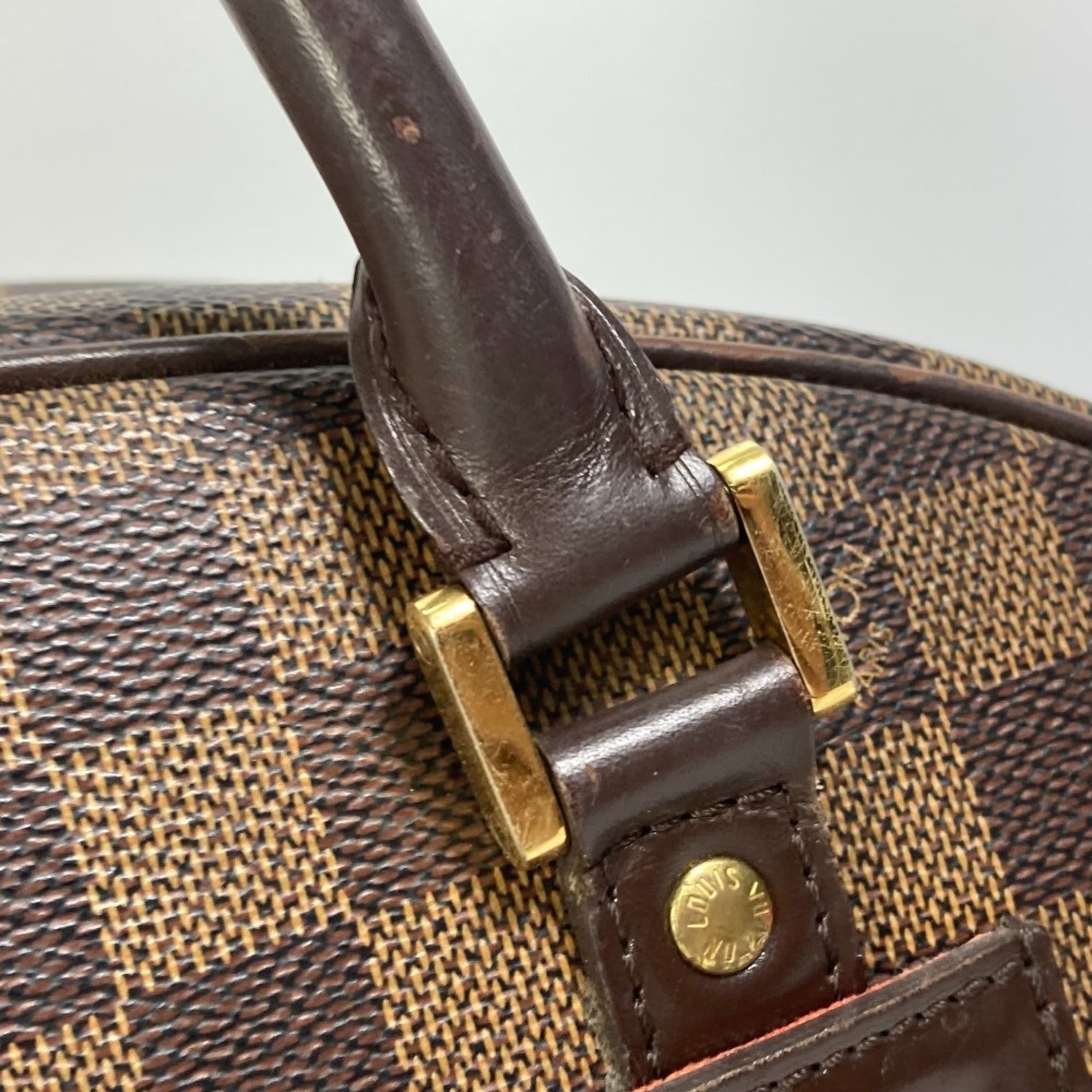 Louis Vuitton Damier Brown Ebene Damier Canvas Boston Bag Handbag Shoulder Bag (Pre-Owned)