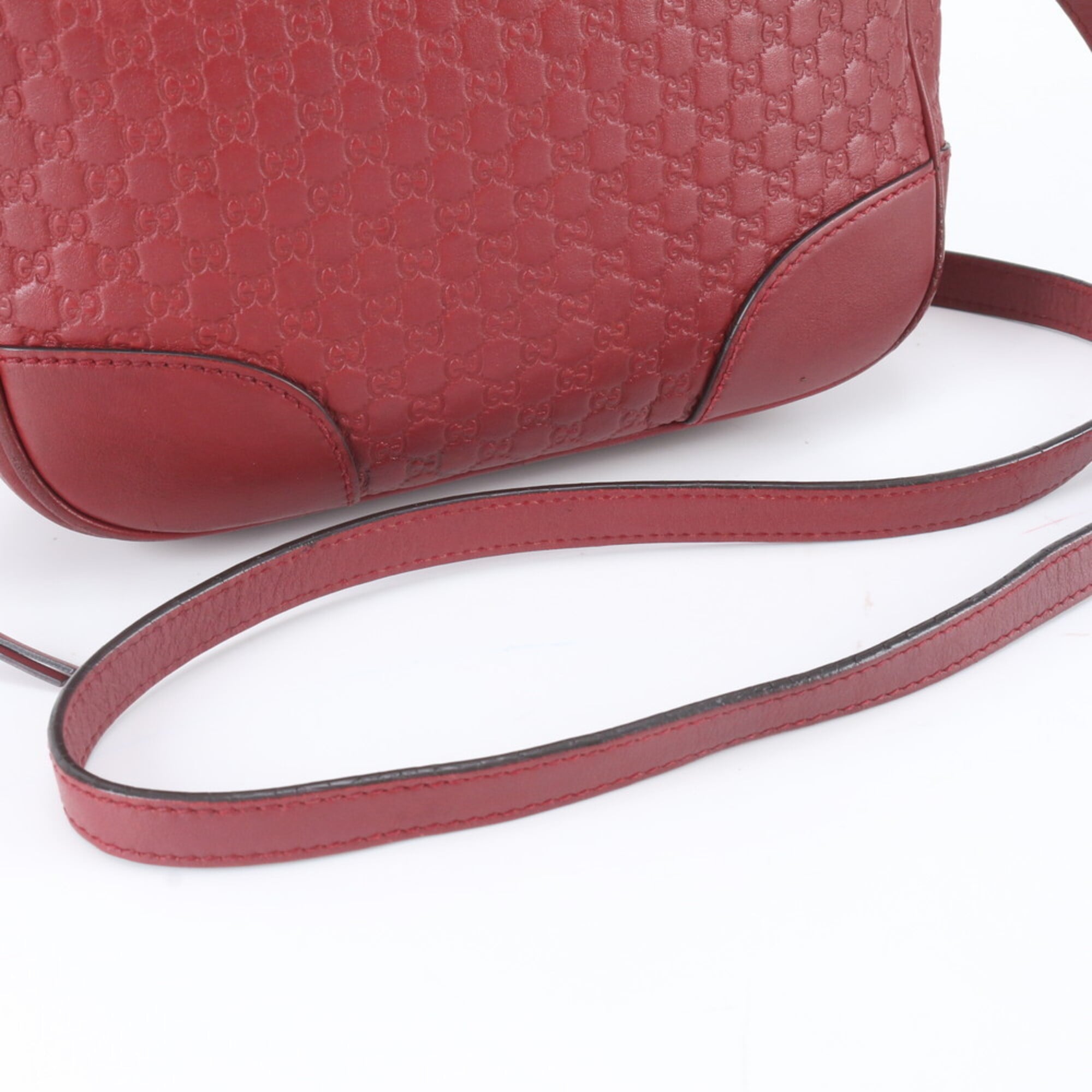 Gucci Red Color Wine Leather Handbag Shoulder Bag Tote Bag (Pre-Owned)
