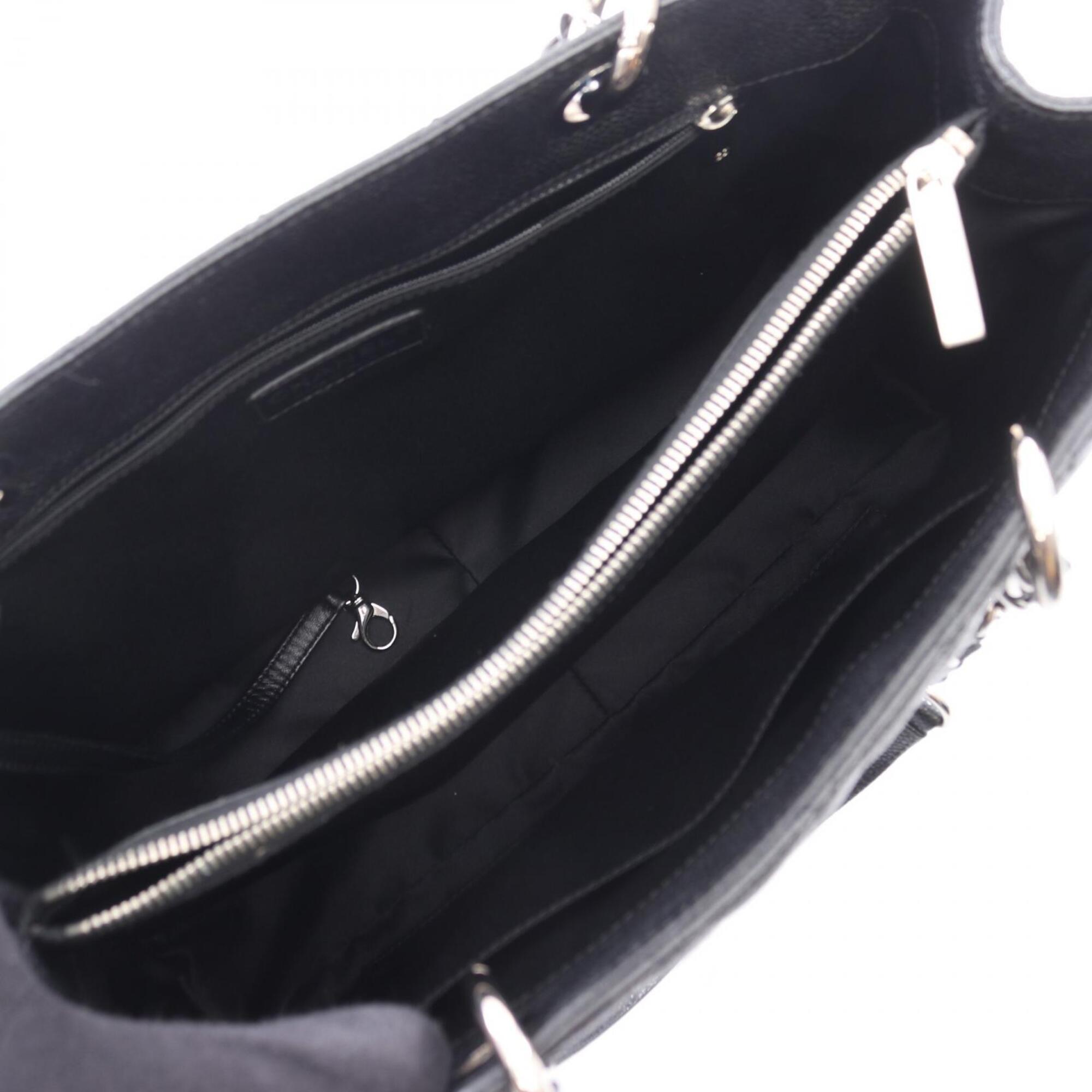 Chanel Black Grained Calfskin Handbag Tote Bag (Pre-Owned)