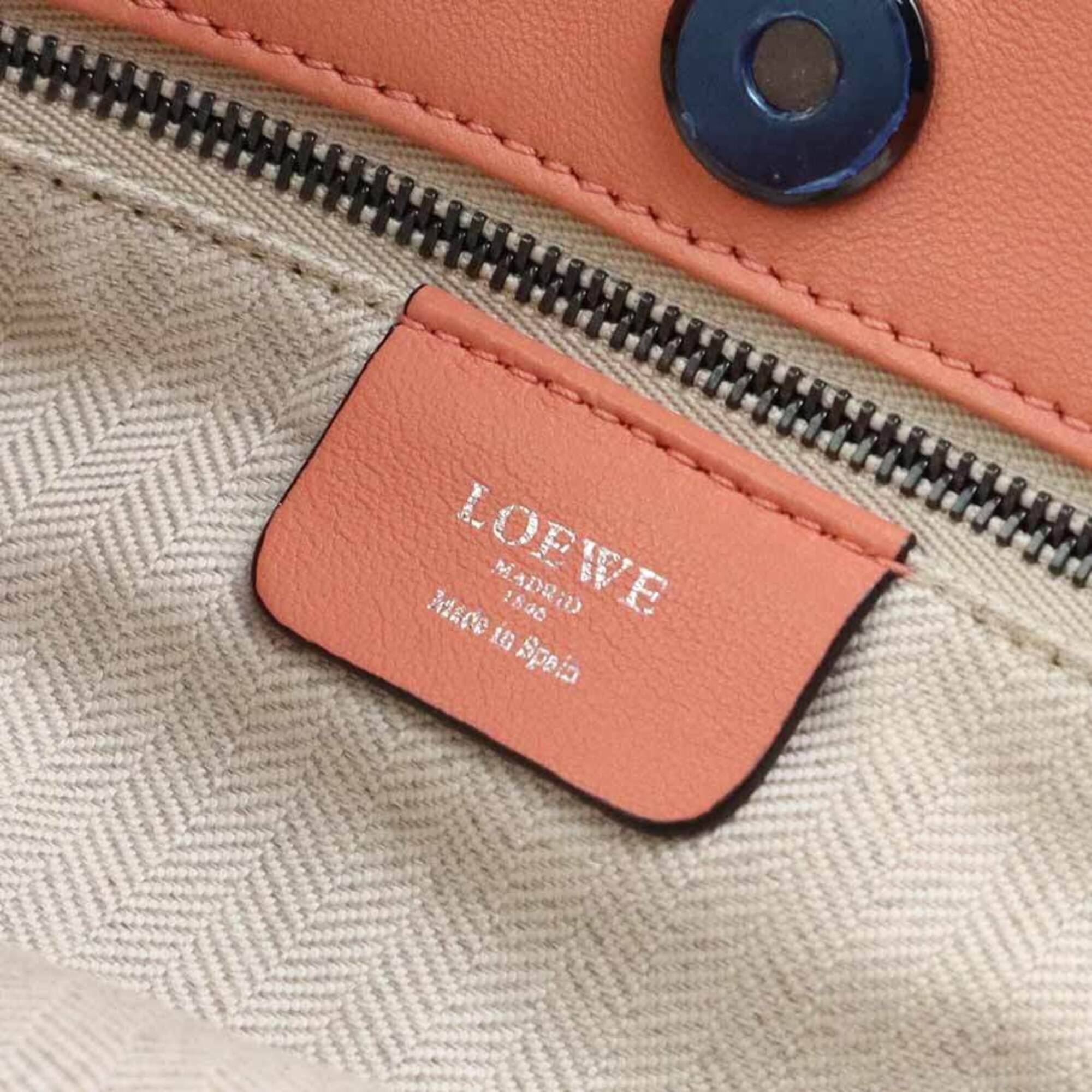 Loewe Salmon Pink Leather Handbag Tote Bag (Pre-Owned)